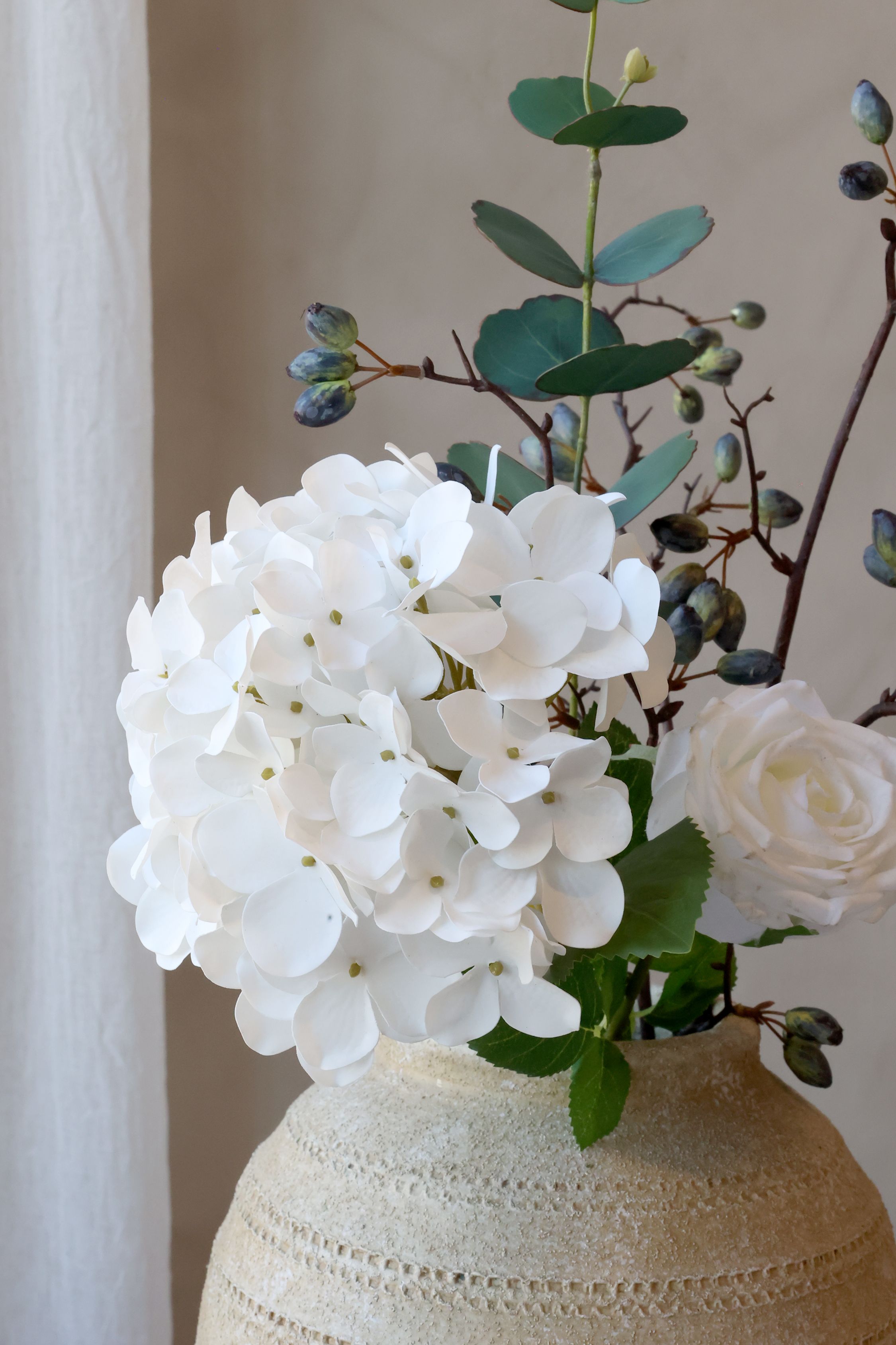Kunstblume Hortensie weiß 65 cm
