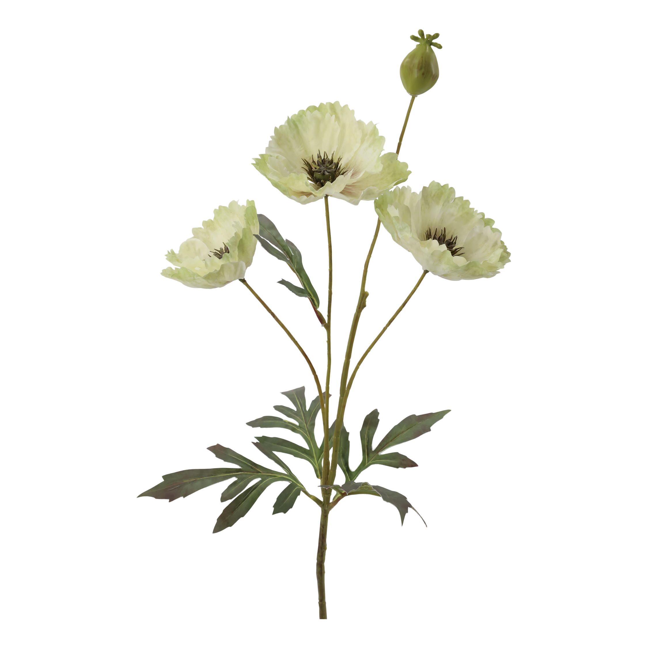 Kunstblume Fleur Mohn, 69 cm hoch, creme