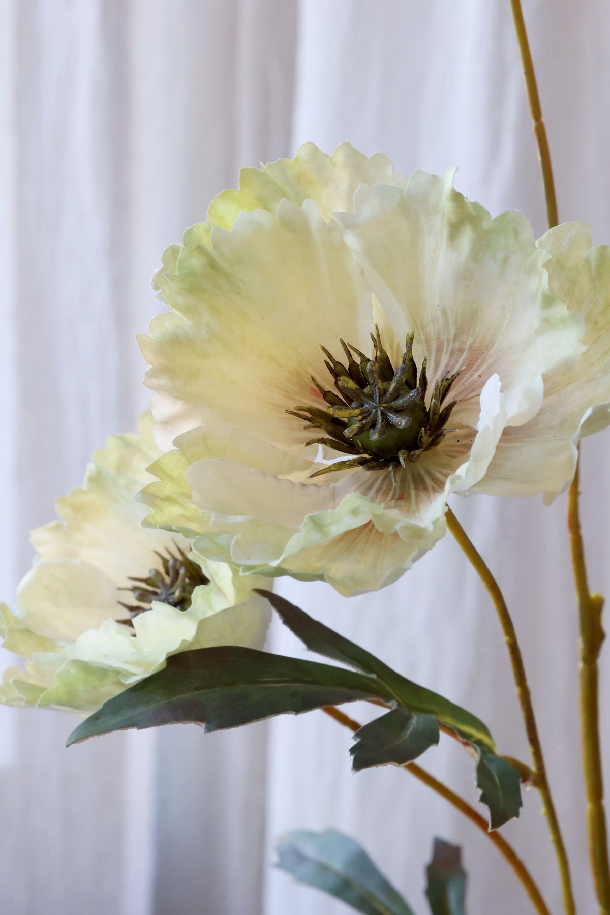 Kunstblume Fleur Mohn, 69 cm hoch, creme