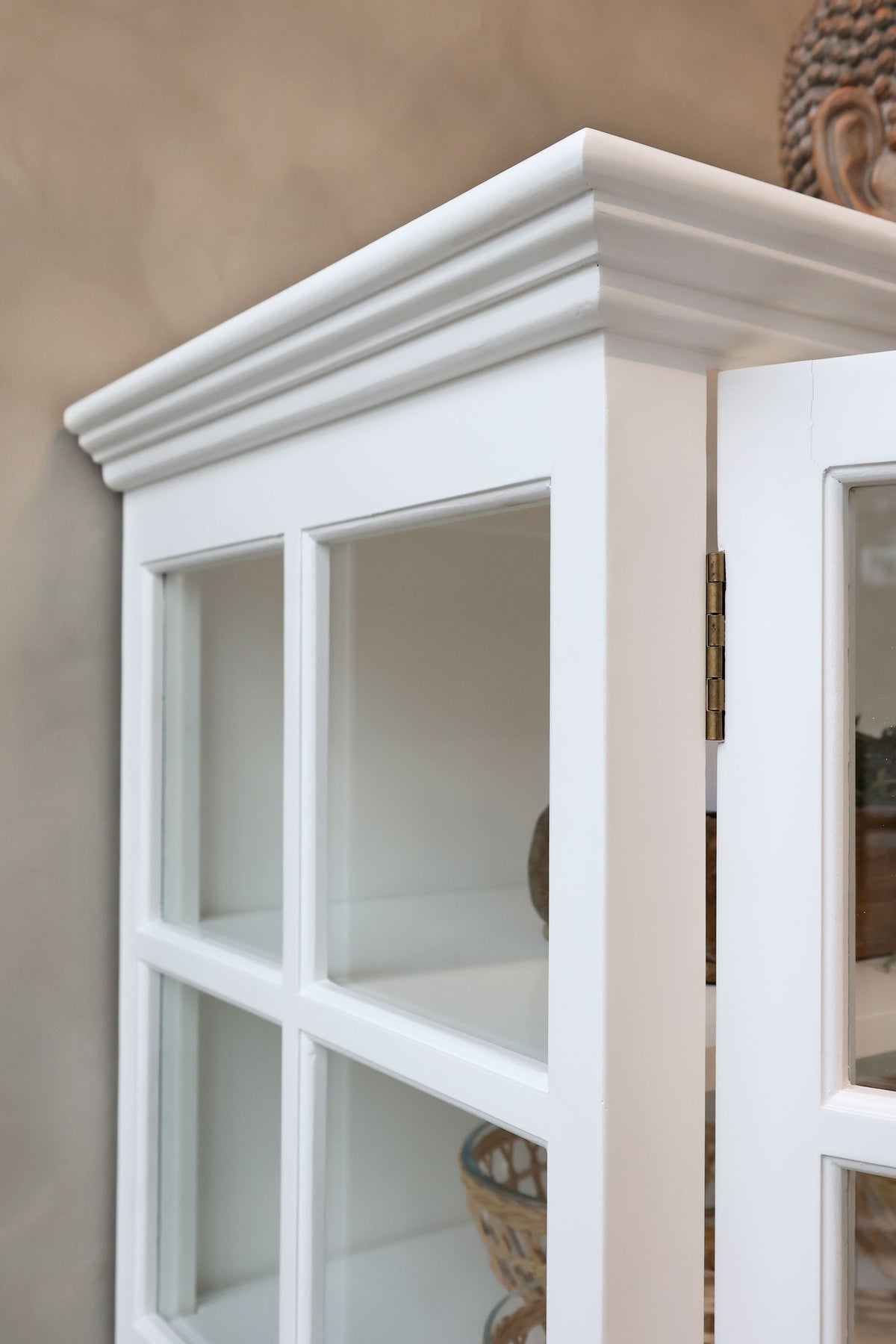 Vitrinenschrank Marseille mit 4 Türen, weiß, 196 cm hoch