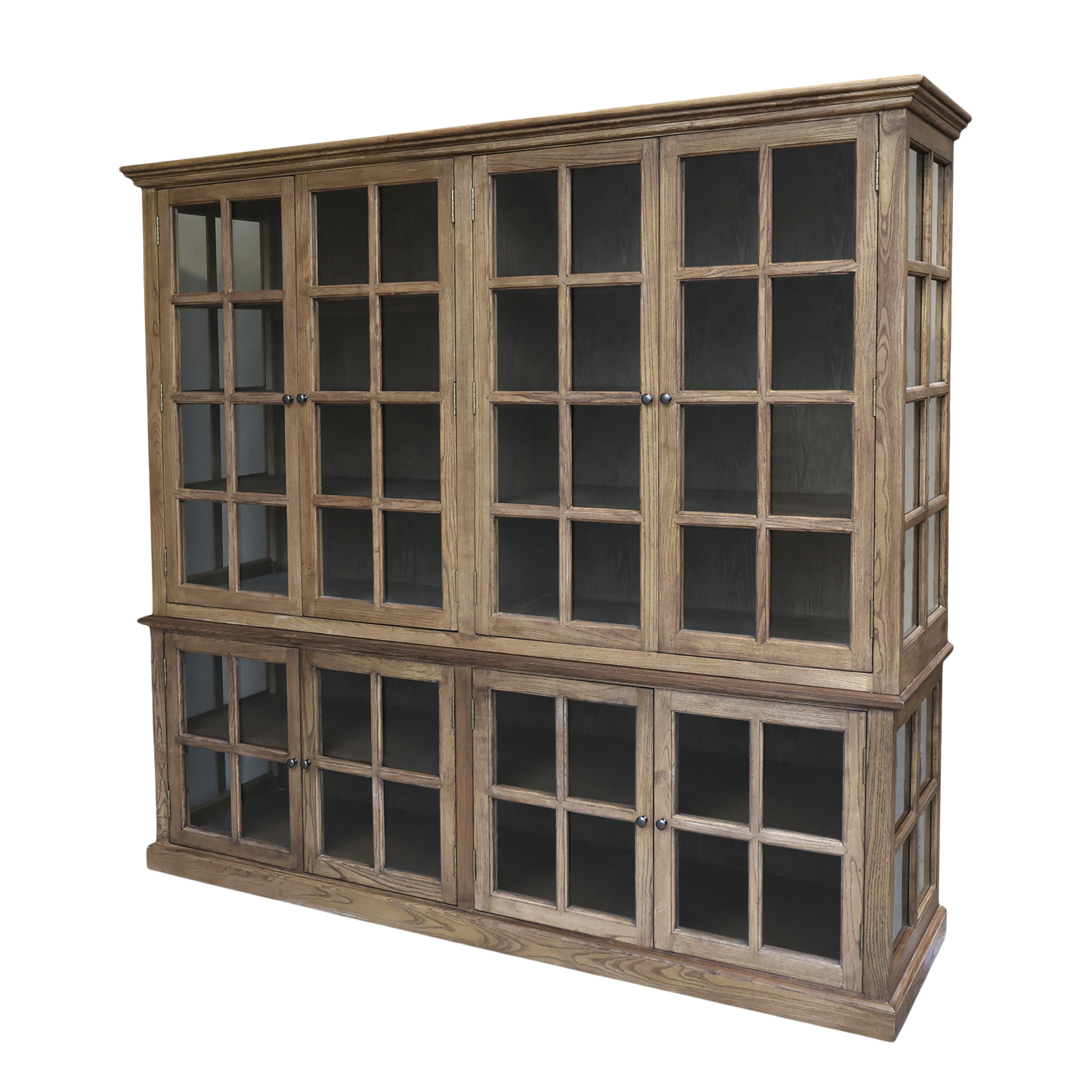 Marseille Display Cabinet w. 8 doors & shelves H195/L220/W55 cm nature