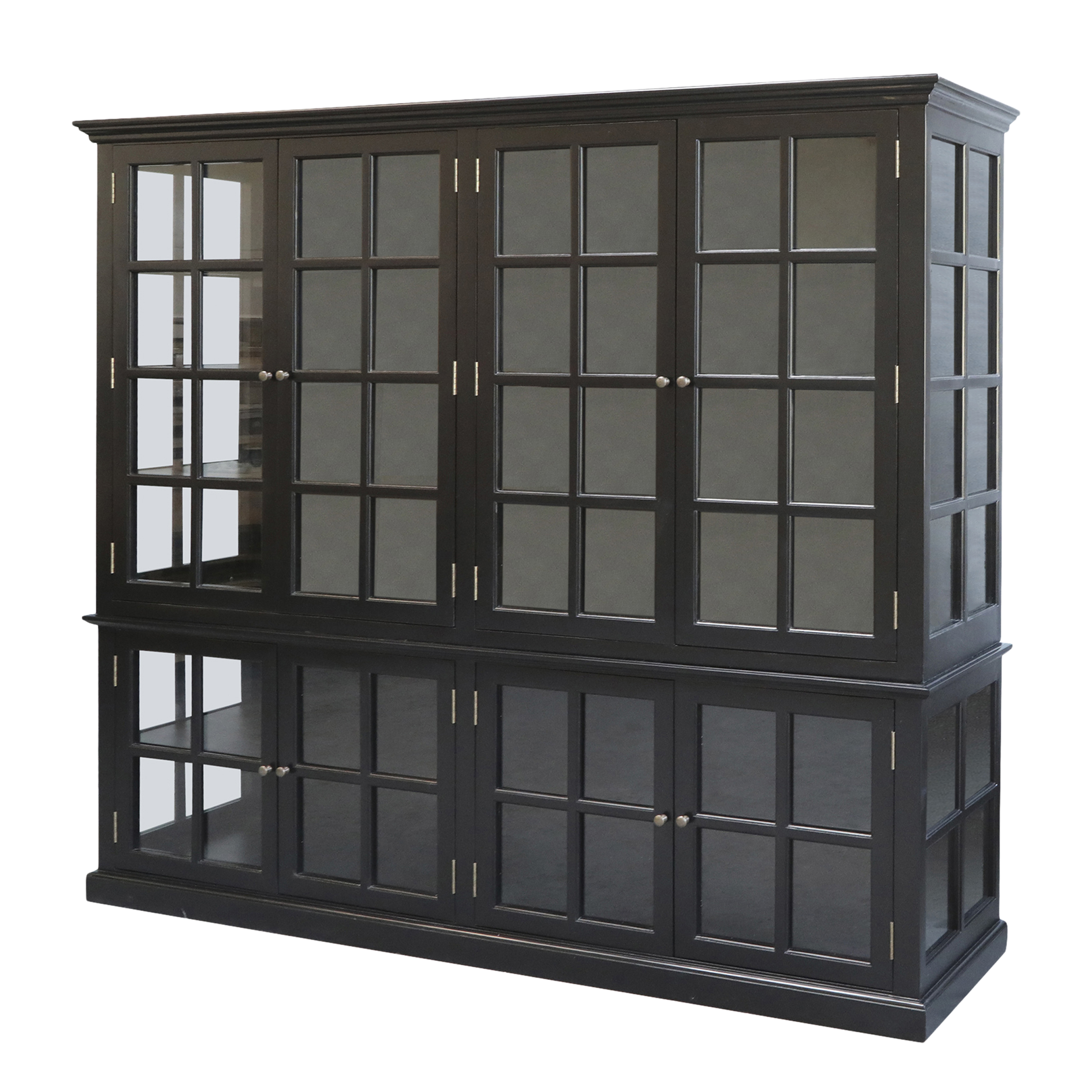 Marseille Display Cabinet w. 8 doors & shelves H195/L220/W55 cm black
