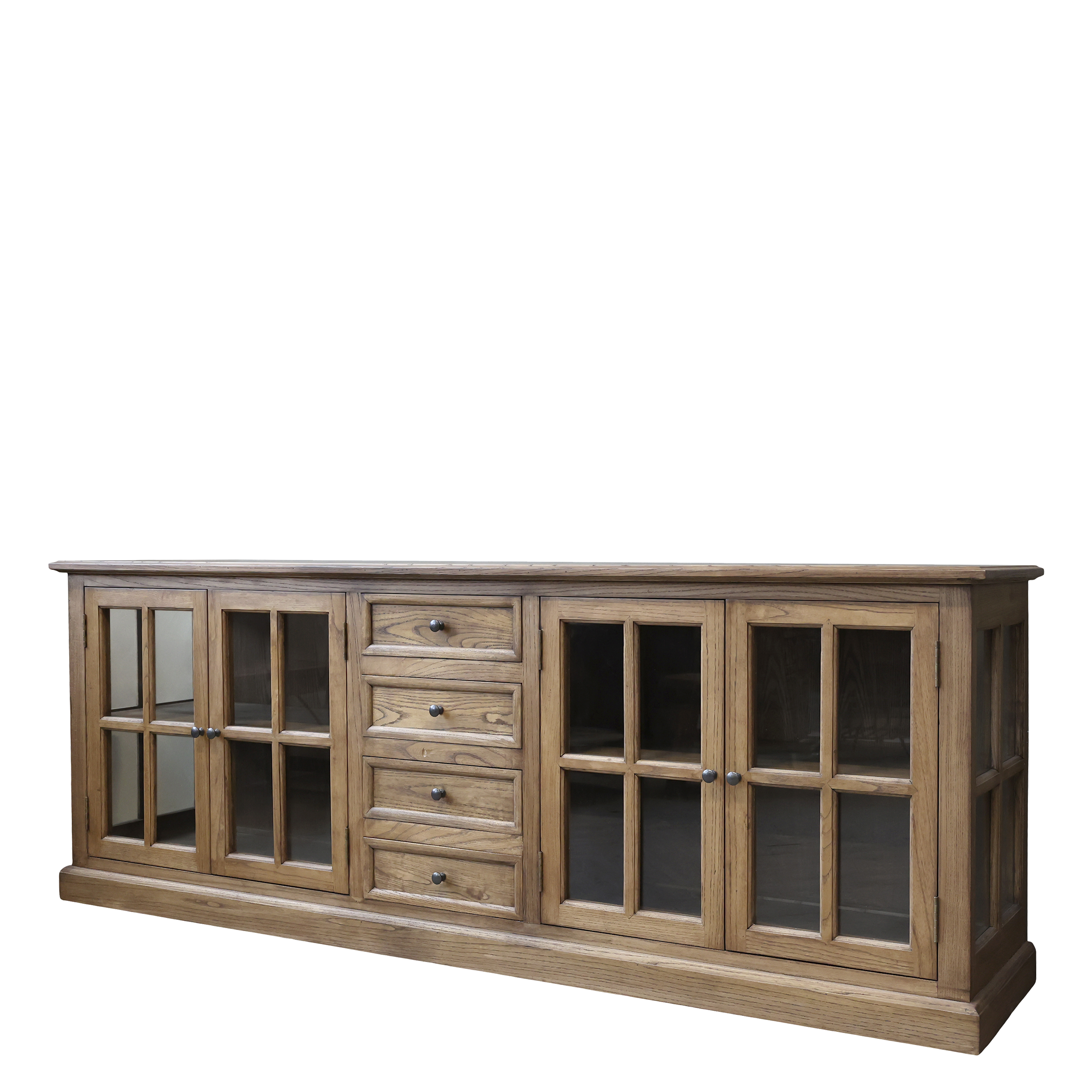 Marseille Display Cabinet w. 4 doors & 4 drawers H80/L220/W45 cm nature