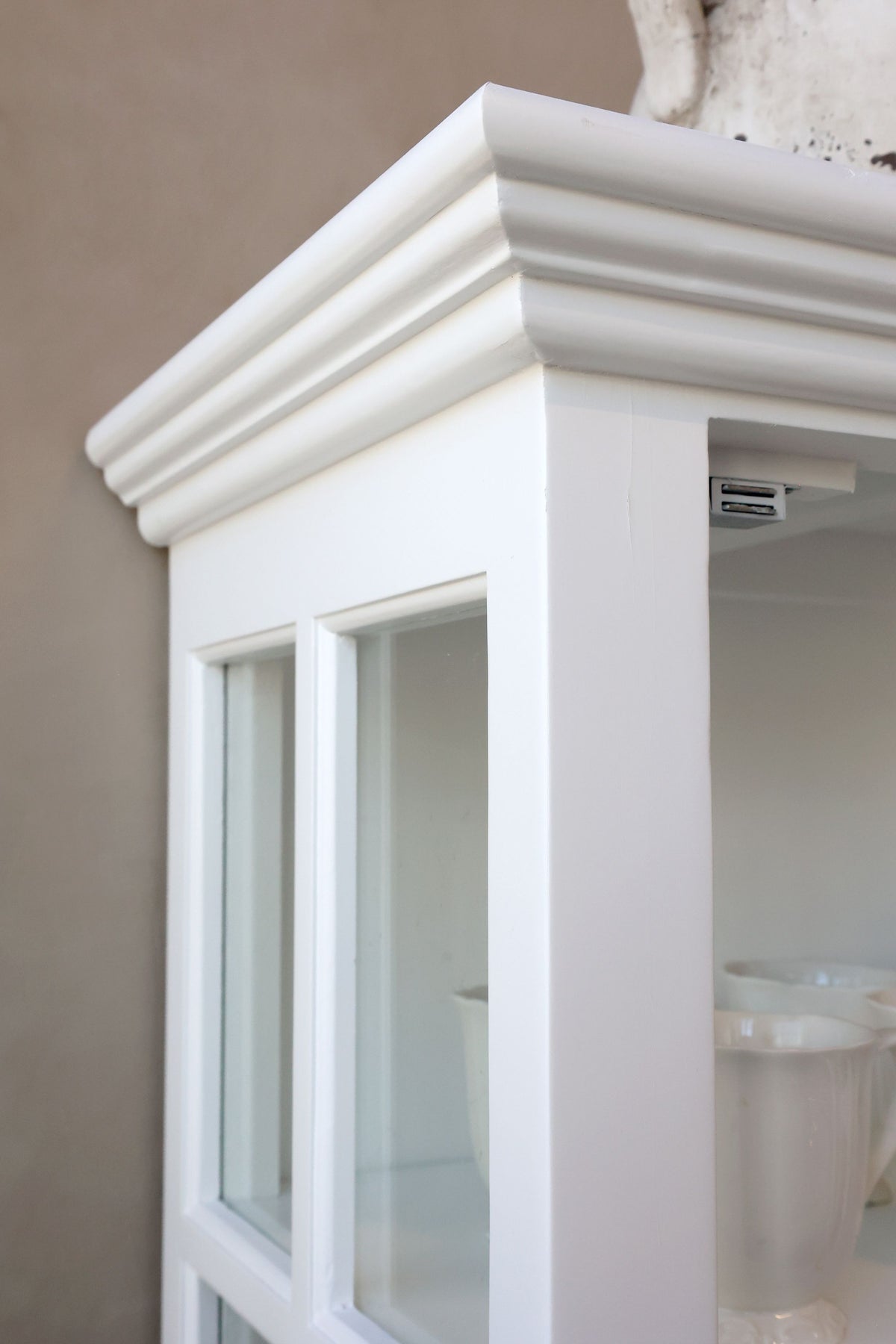 Marseille Vitrinenschrank, 196 cm hoch, weiß