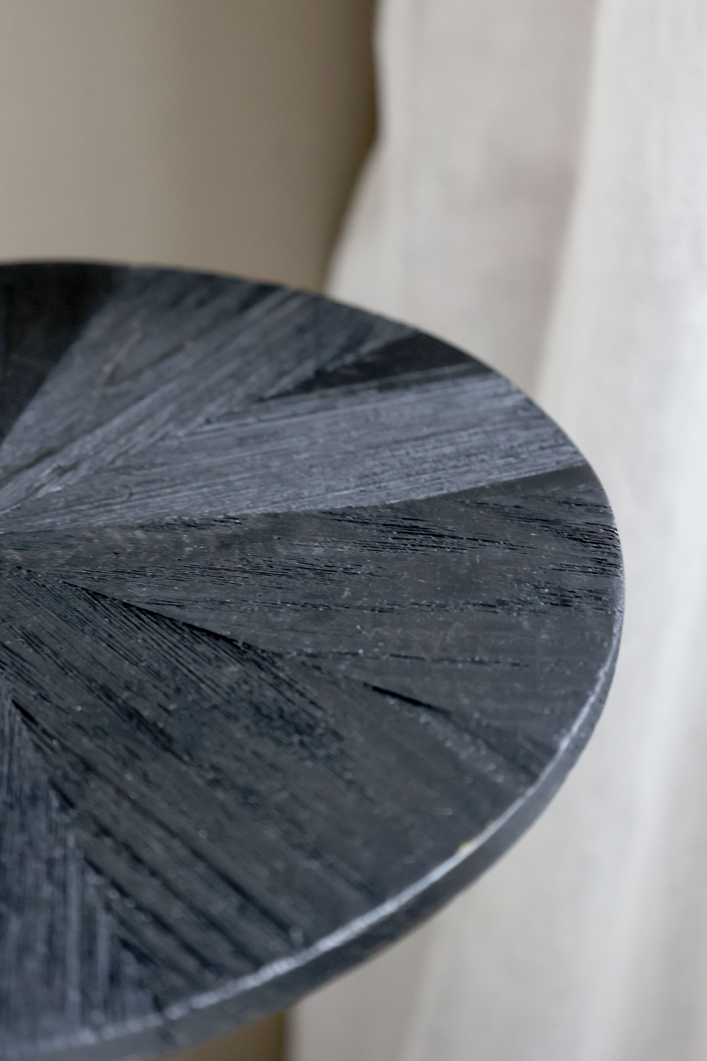 Wandtisch aus Eisen und Tannenholz, kohle, 40,5 cm