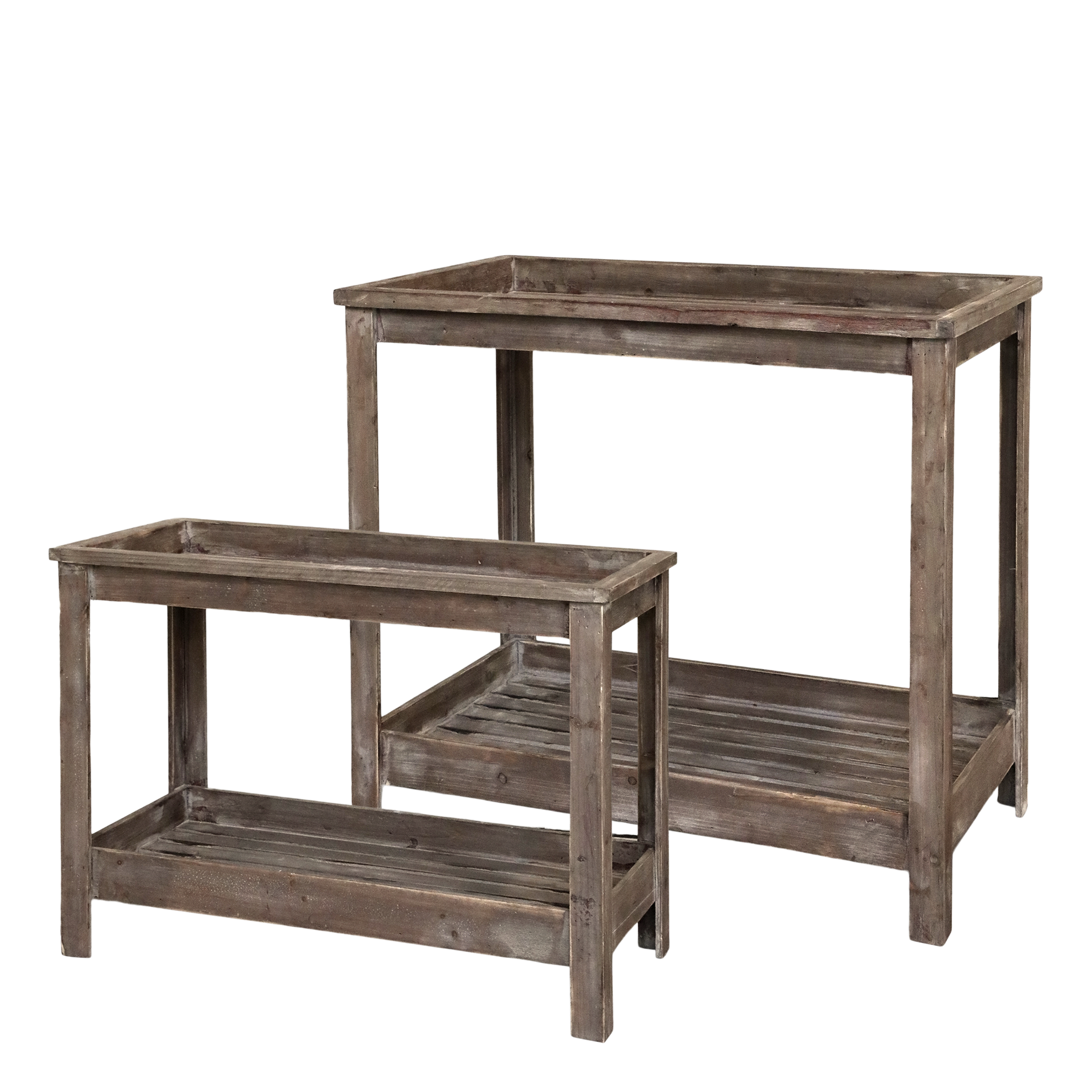 Tisch Set aus Kiefernholz, 2er Set, 42 cm breit