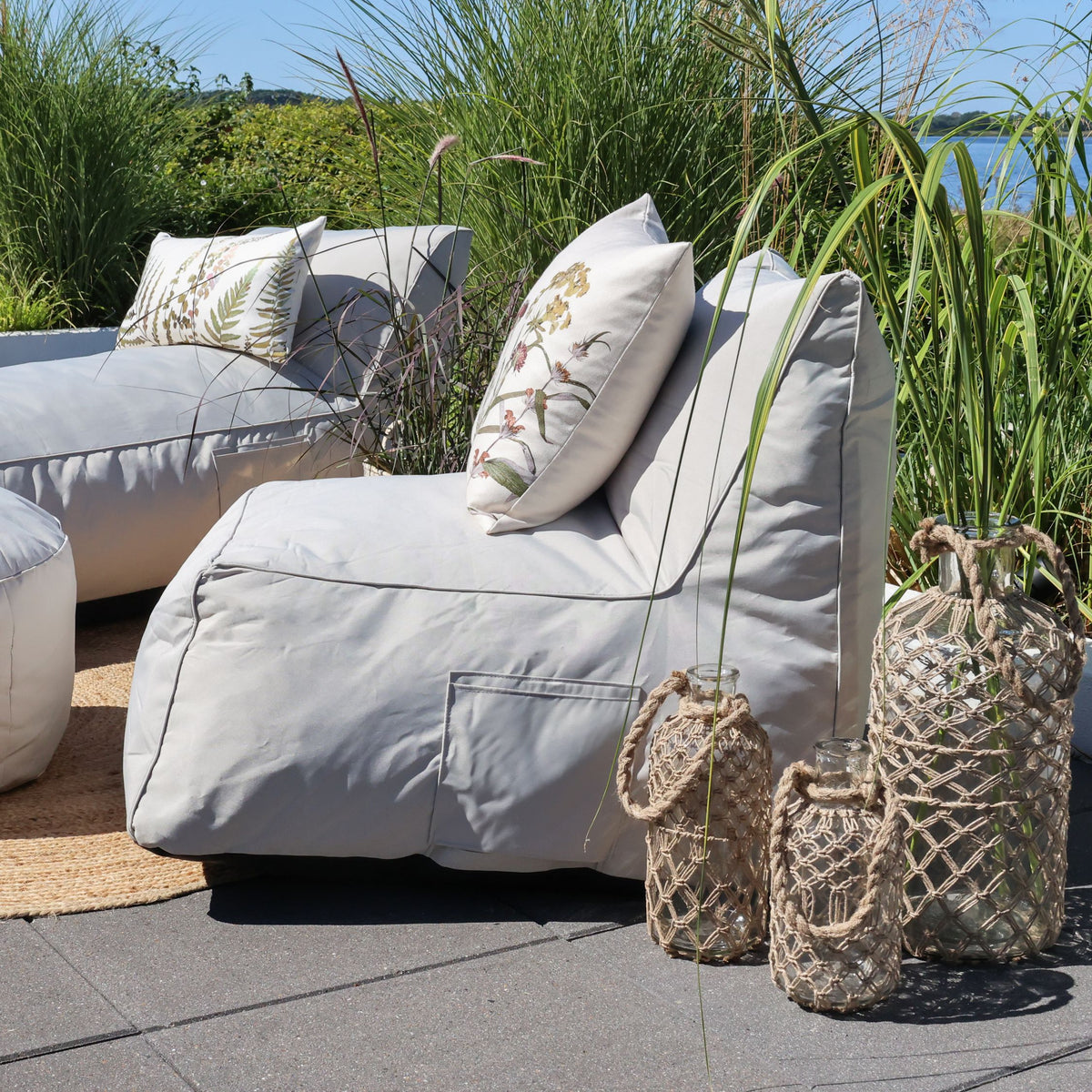 Gartenmöbel Loungestuhl beige 75x80x65 cm