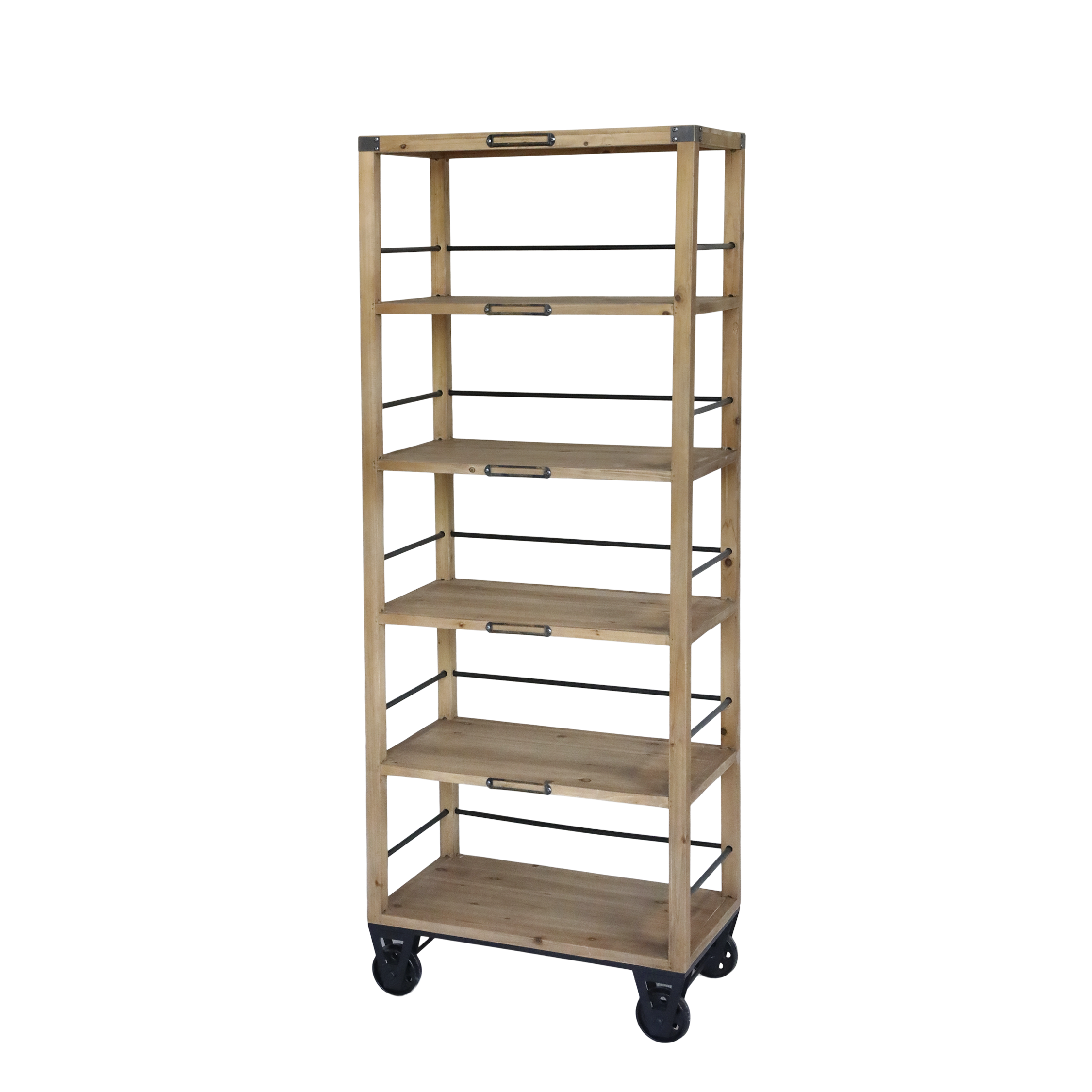 Shelving Unit on wheels w. 5 shelves H157/L59.5/W35.5 cm nature