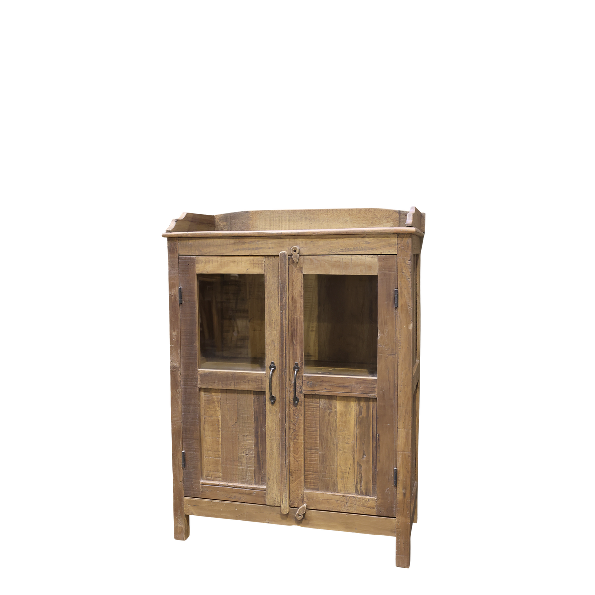 Vitrine fürs Wohnzimmer mit Glastüren, 108 cm hoch