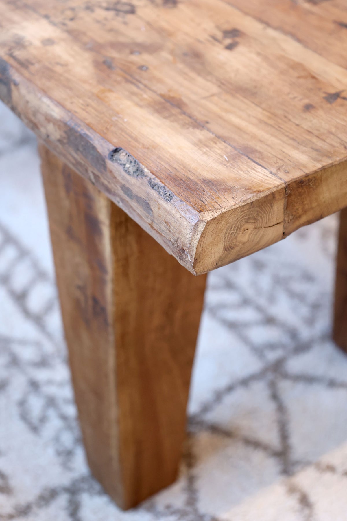 Sofatisch aus Recyclingholz 90 cm lang Natur