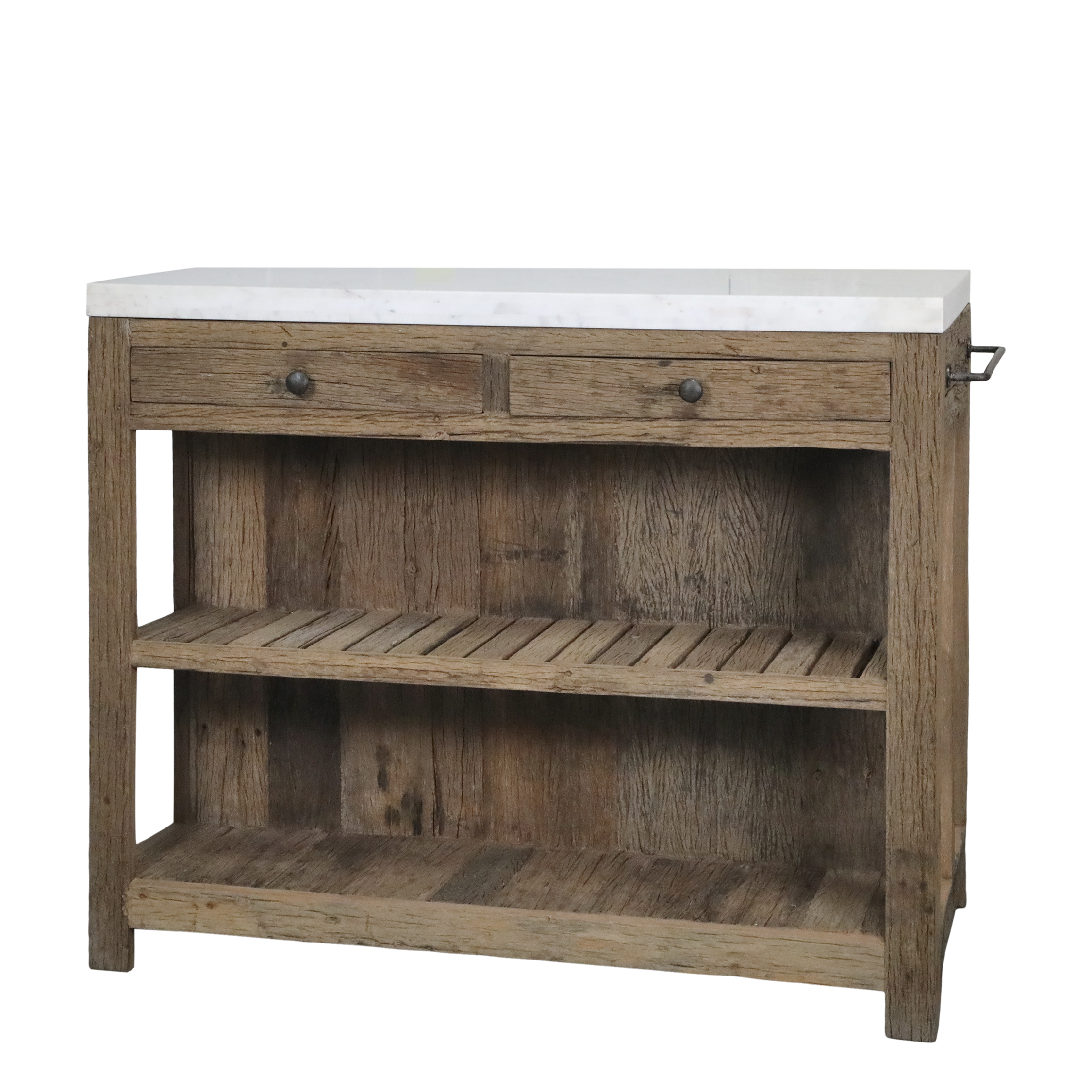 Grimaud Service Table w. marble top H97/L120/W60 cm nature