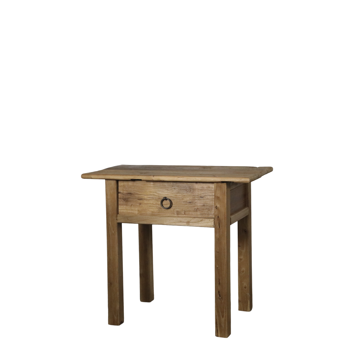Beistelltisch mit Schublade aus Ulmenholz, 64 cm hoch