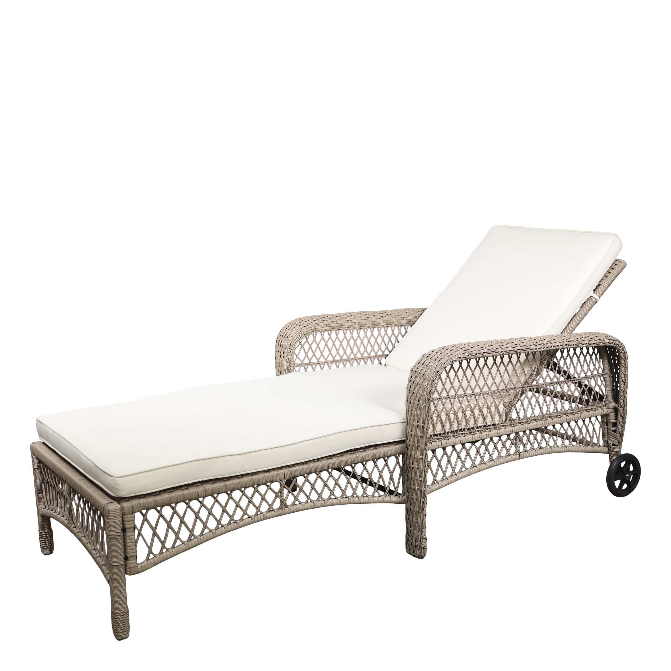 Riviera Sun lounger w. wheels braided H55/L185/W80 cm nature