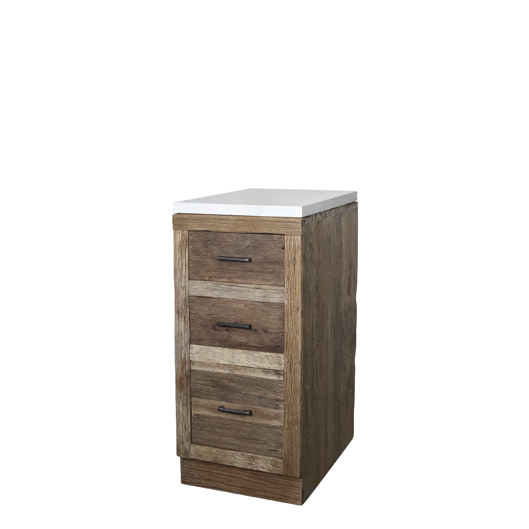 Kommode mit Marmorplatte aus Recyclingholz, 97 cm hoch