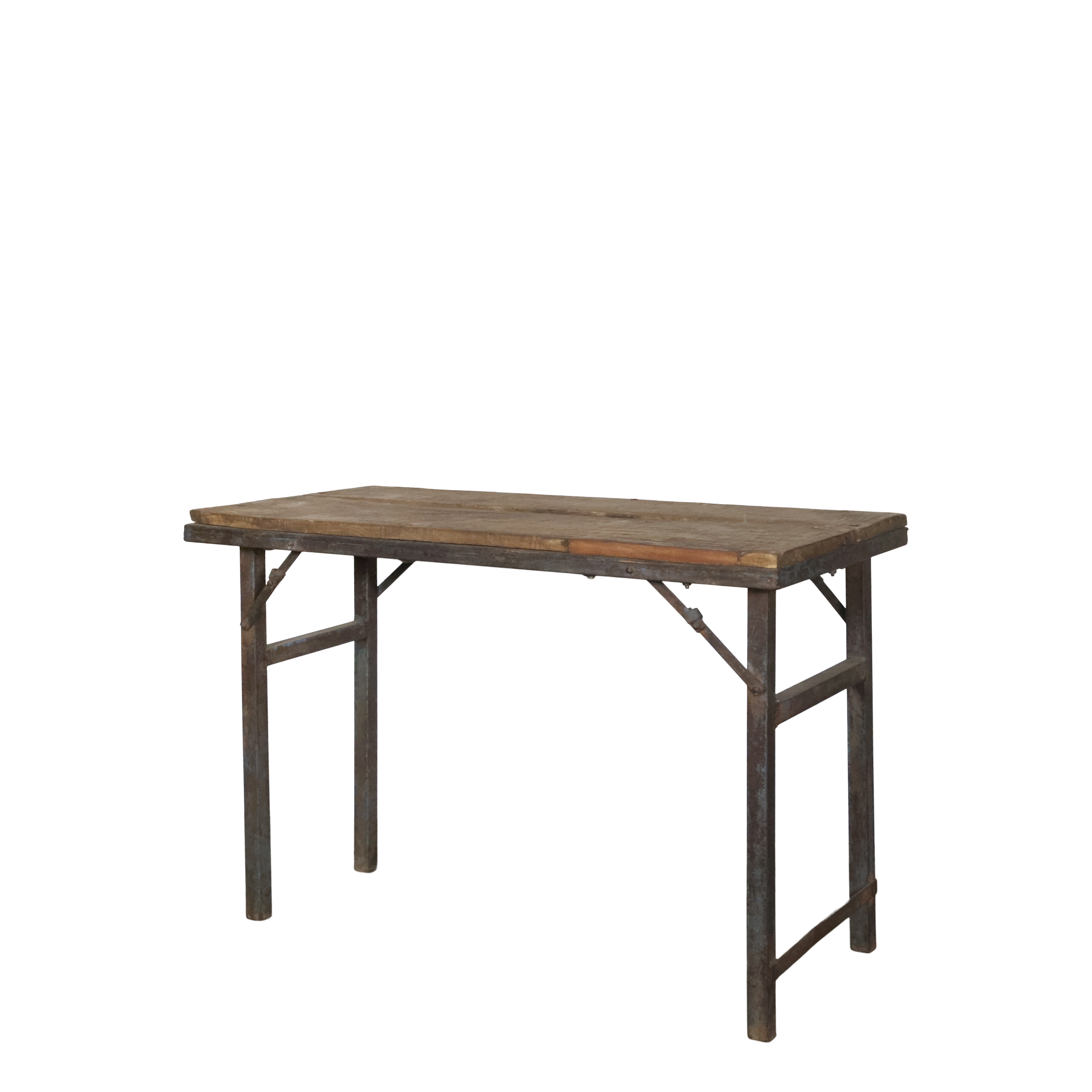 Grimaud Tisch mit Eisenring aus Recyclingholz, 106 cm lang