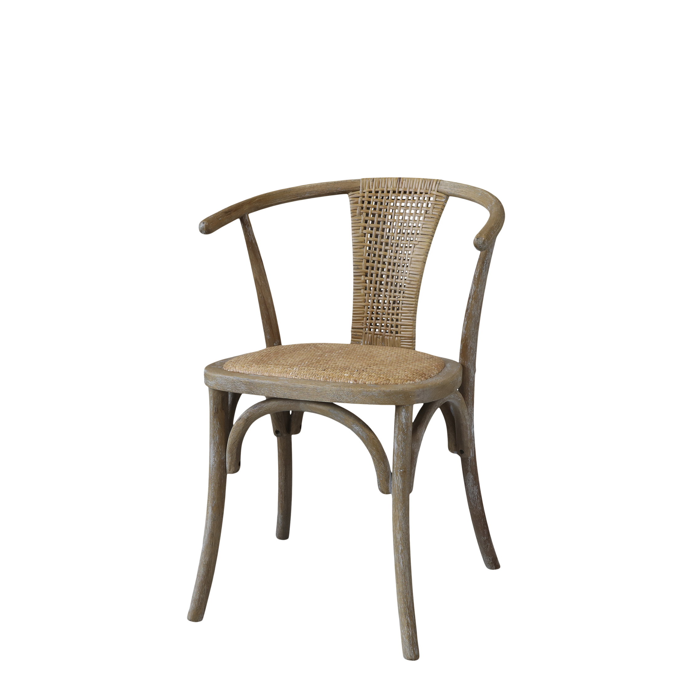Esstischstuhl mit Rattan-Geflecht, natur, 46 cm Sitzhöhe