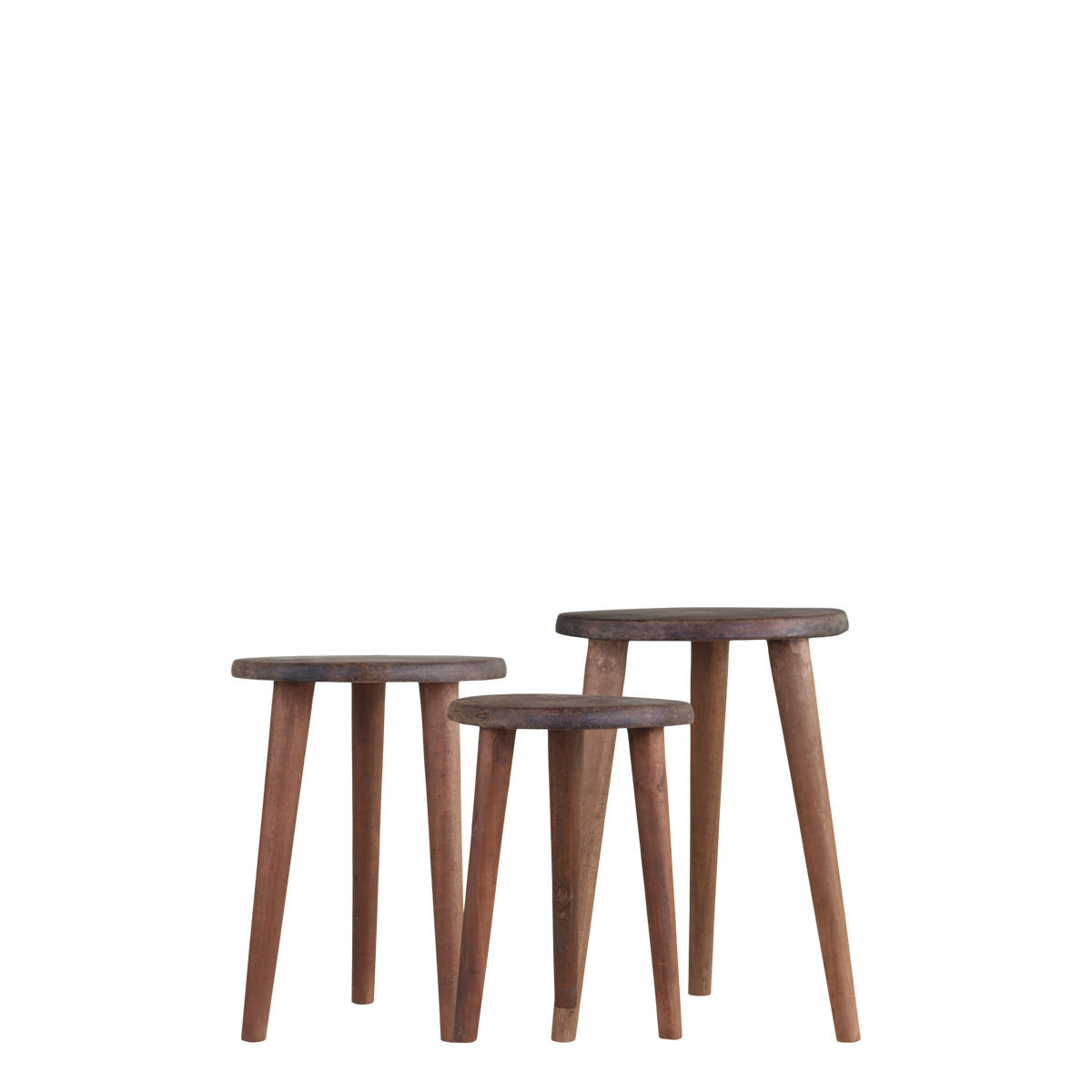 Sofa-Hocker Set aus Holz, 3er-Set, natur