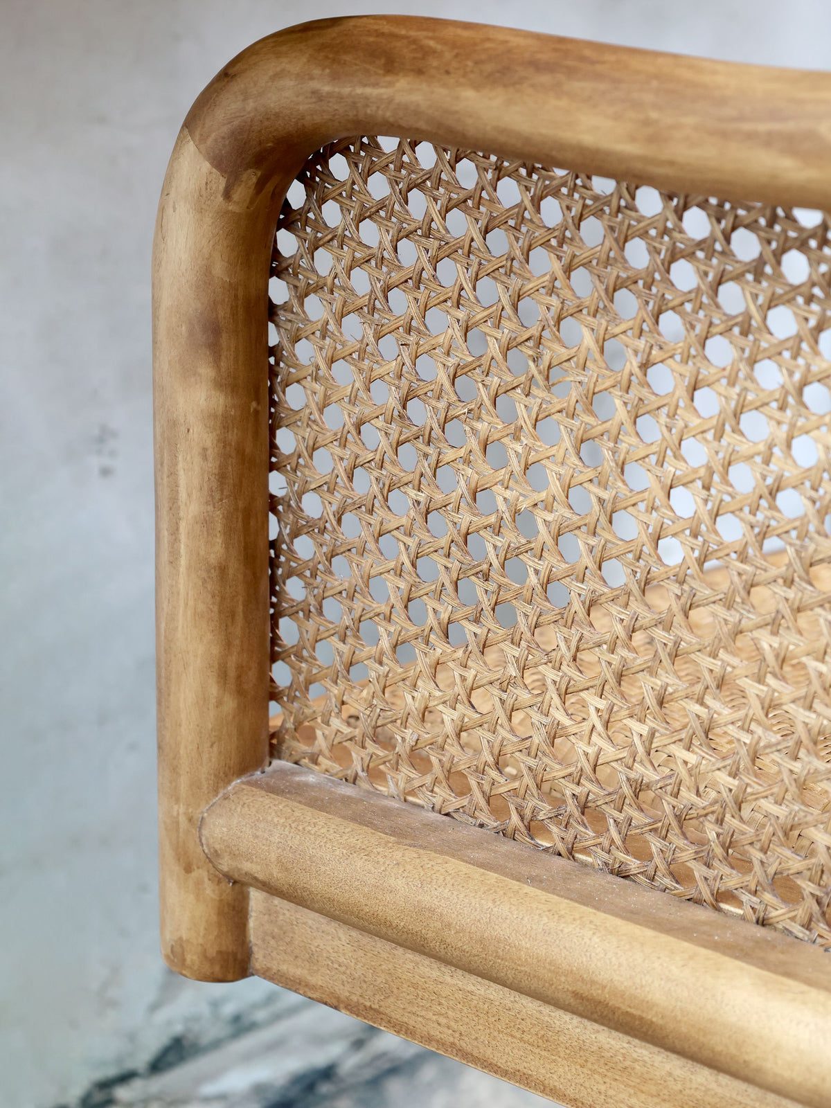 Bürostuhl mit geflochtenem Rattan, höhenverstellbar, natur
