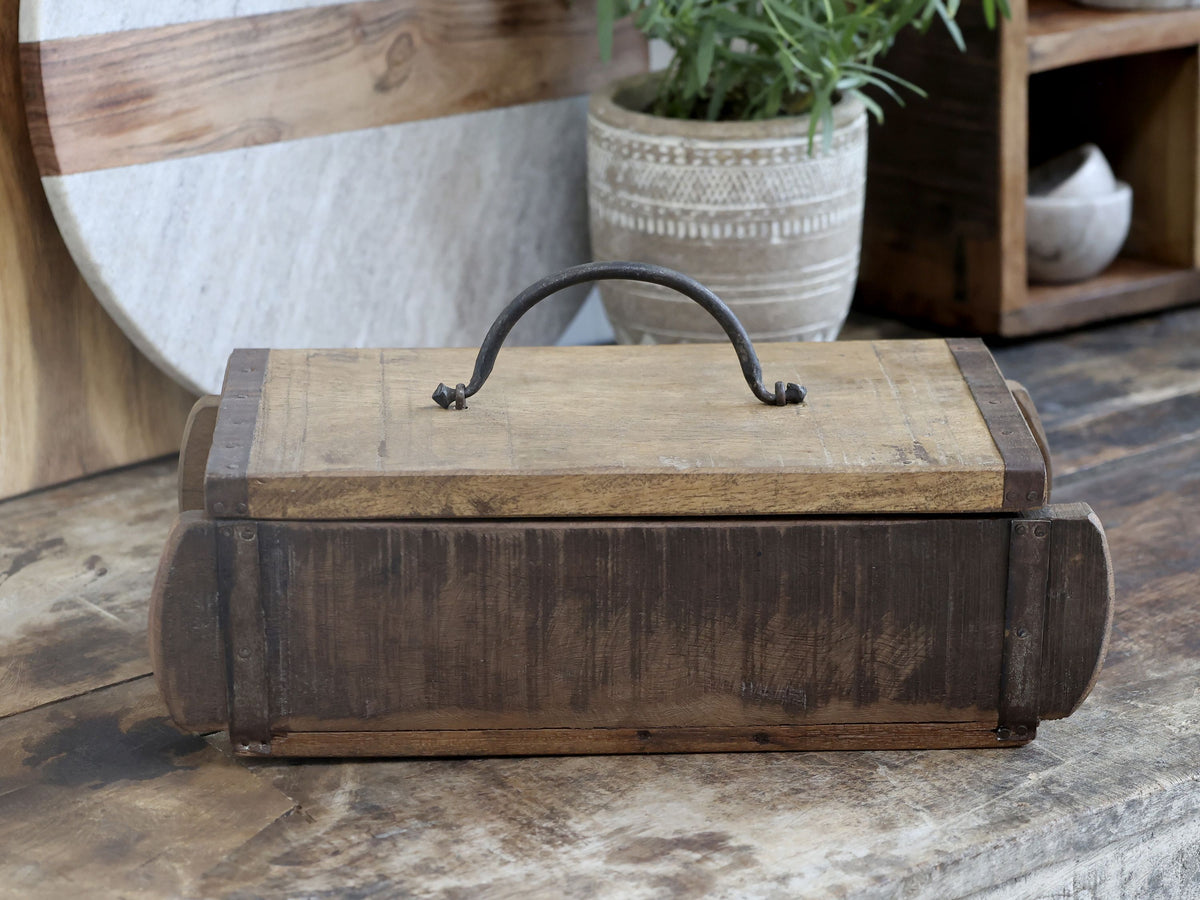 Backsteinform mit Decke aus Holz und Eisen, 30 cm lang