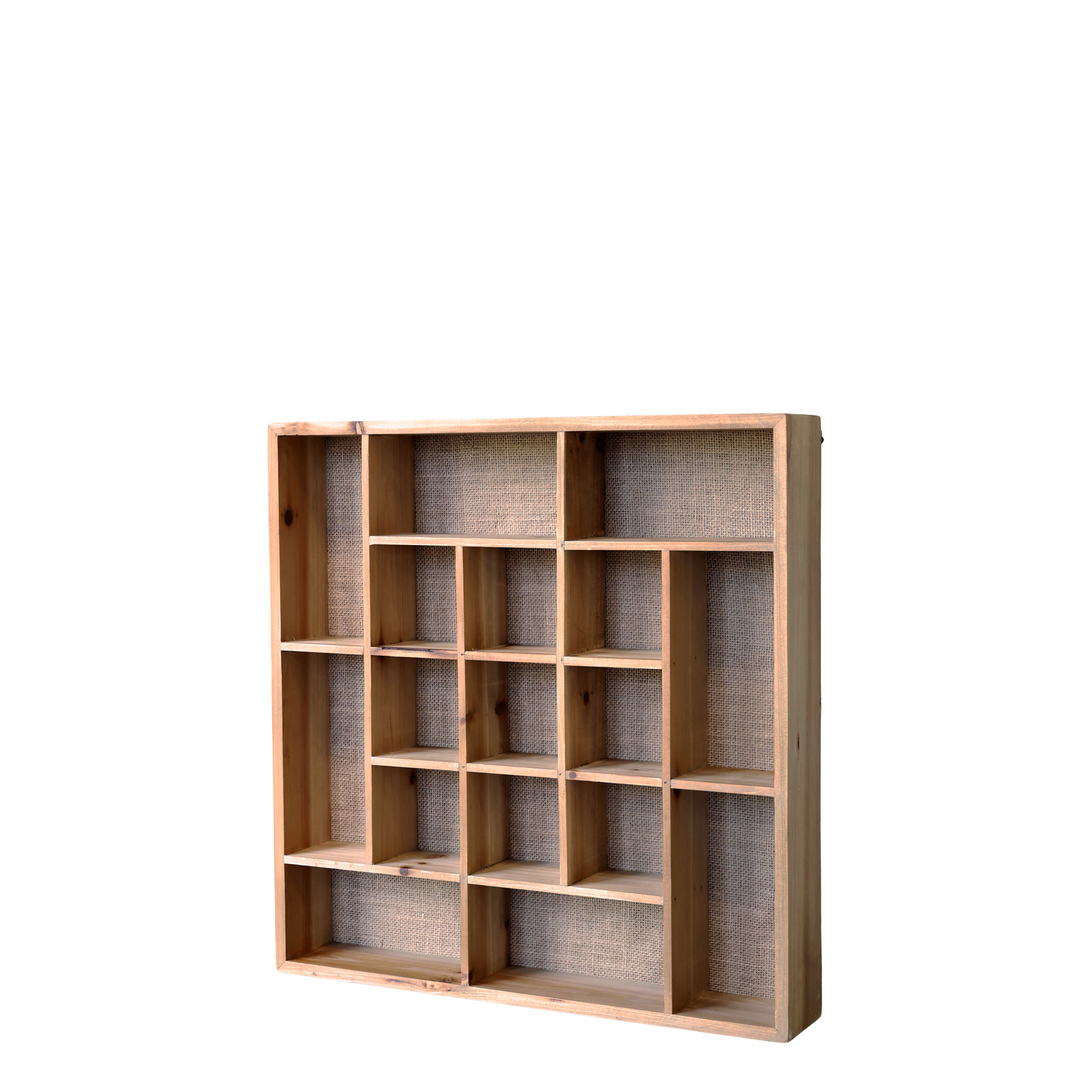 Regalbrett mit Fach aus Tannenholz und Leinen, natur 49 cm