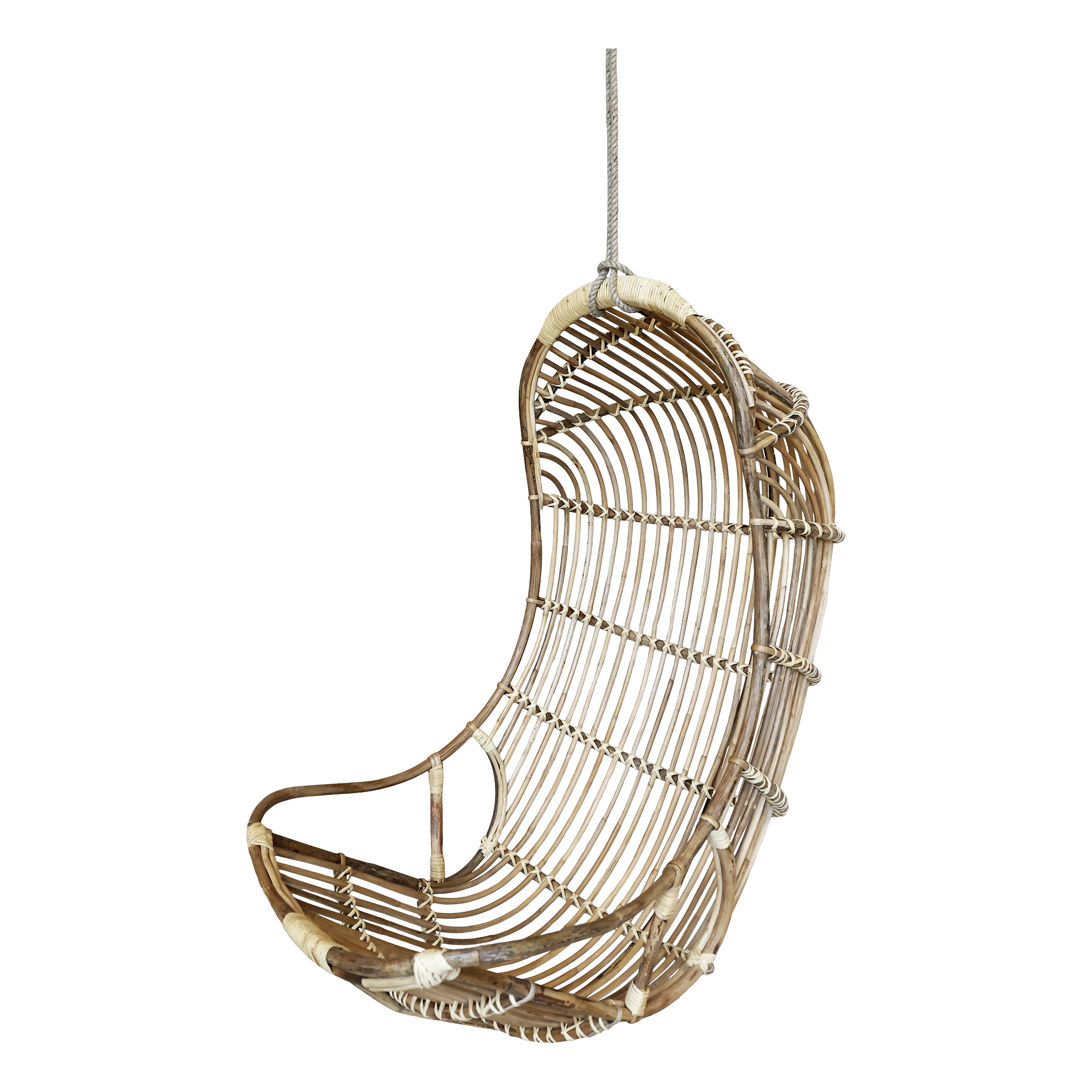 Hängestuhl aus Rattan, natur, 117 cm hoch