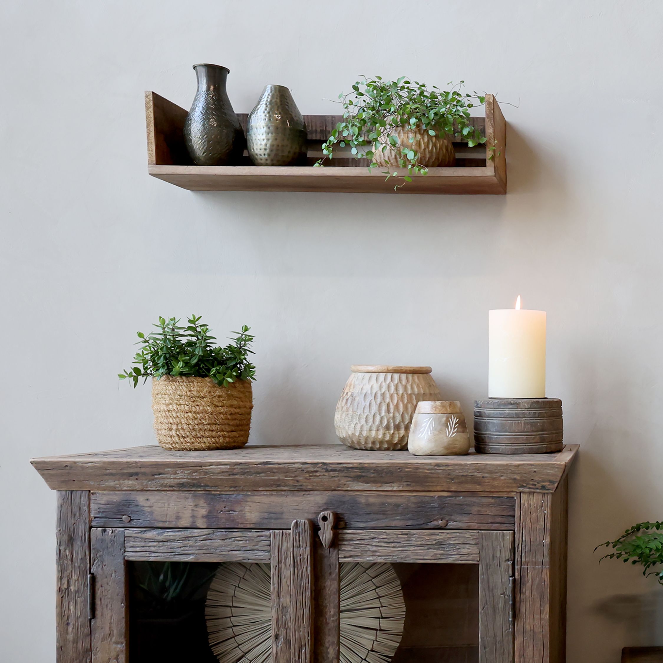 Regalbrett aus Holz – natur, 60 cm lang
