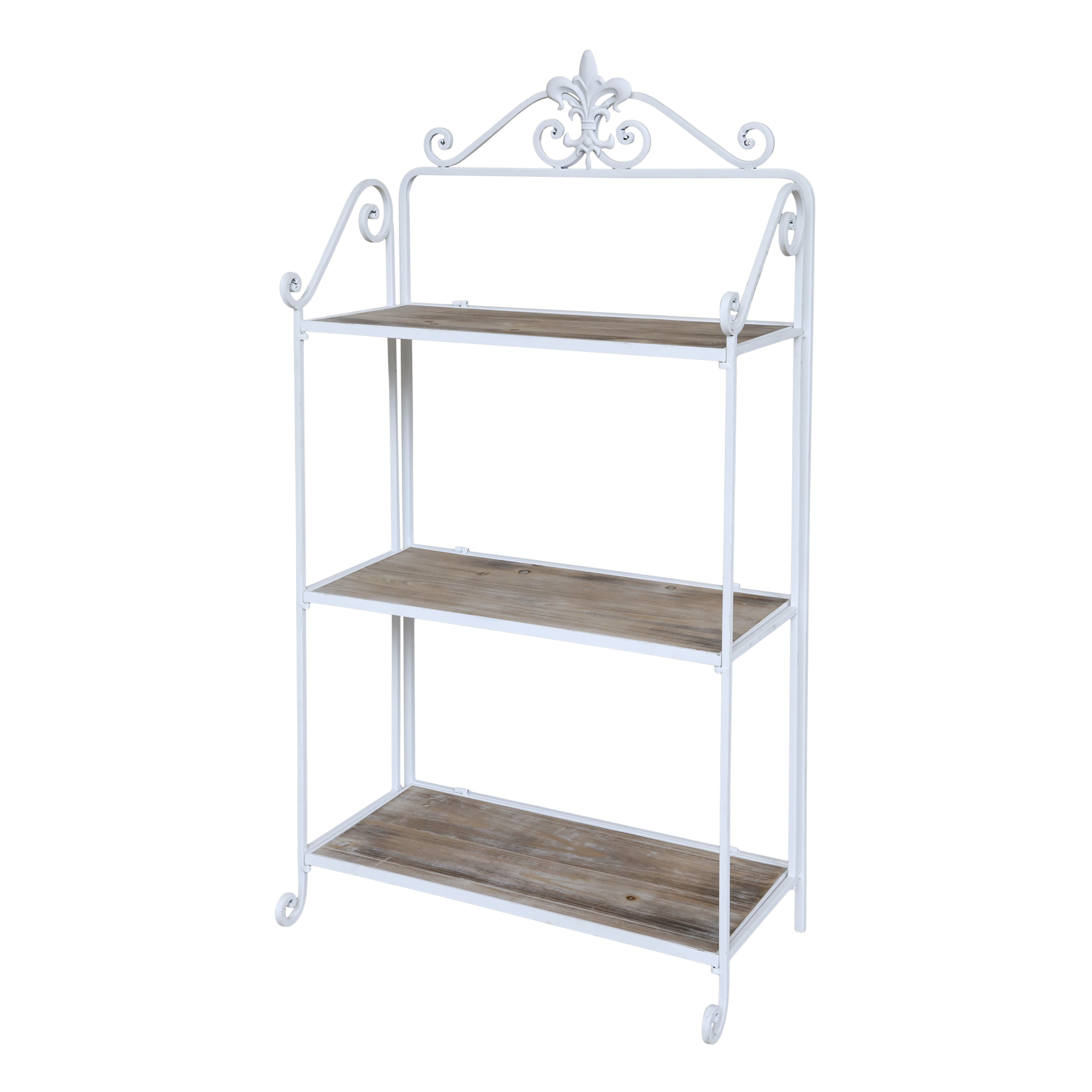 Shelving Unit w. 3 shelves in wood H120/L63/W34 cm antique white