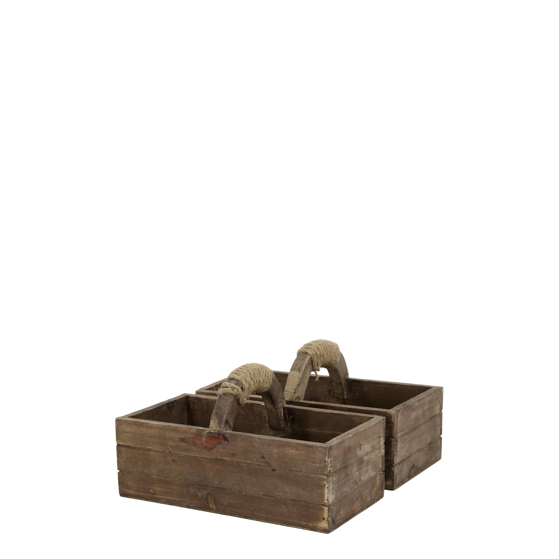 Aufbewahrungskasten mit Handgriff und 2 Kisten, Kiefernholz