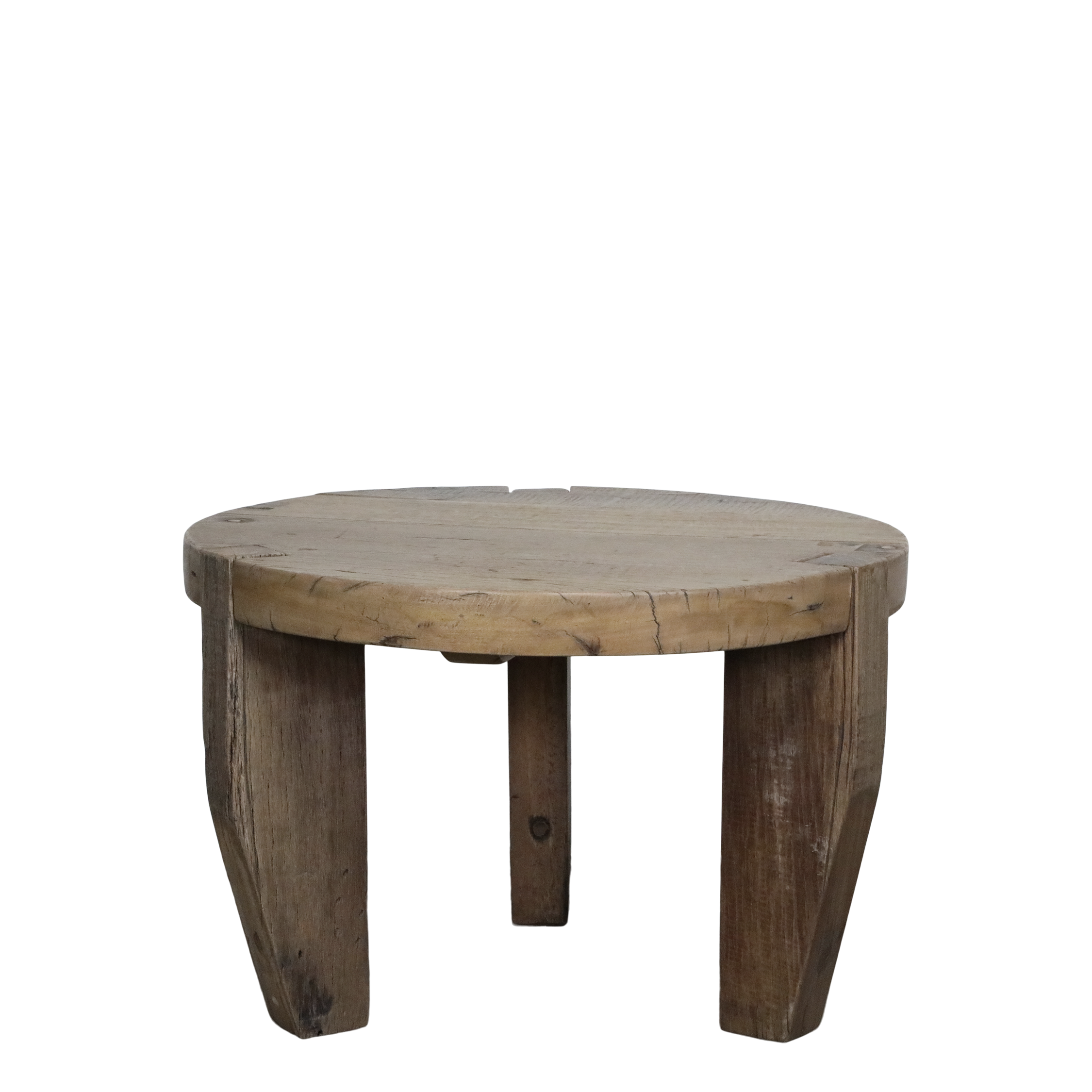 Sofatisch Grimaud aus Recyclingholz, rund, 48 cm hoch