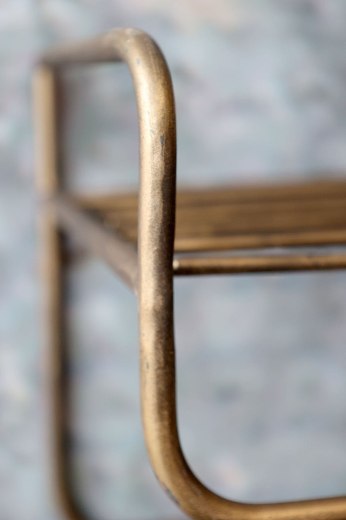 Regalbrett mit 7 Haken, 20 cm breit, antique messing
