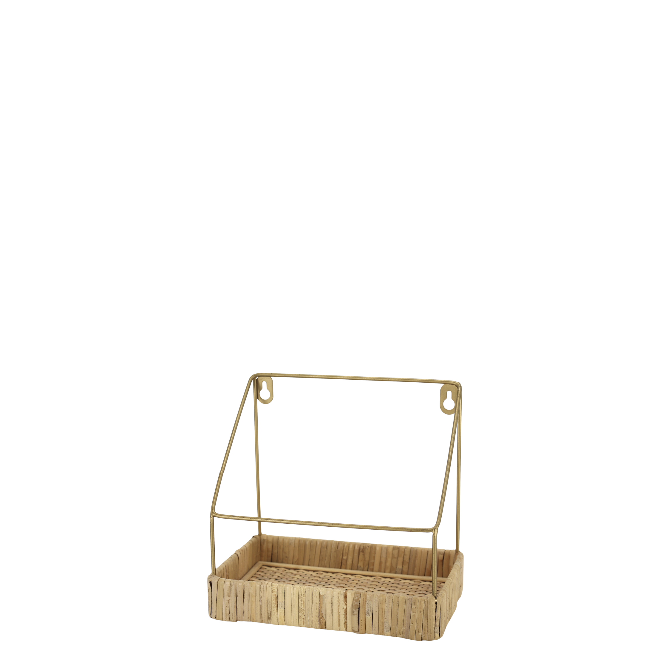 Regalbrett mit geflochtenem Rattan, messing, 20 cm lang