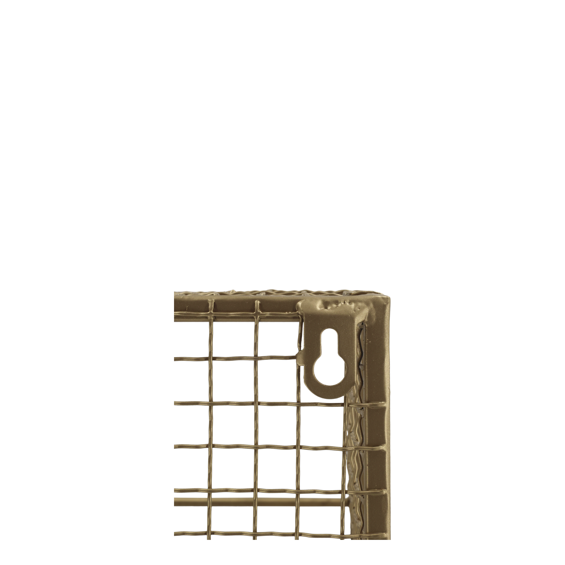 Wandregal aus Eisen in Antik-Messing, 77 cm hoch