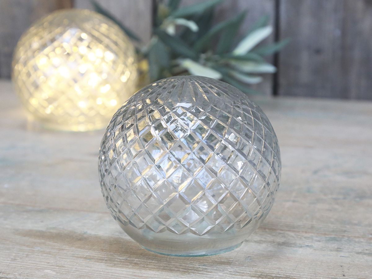 Glas Kugeln Weihnachten: Diamantenschliff, 12,5 cm