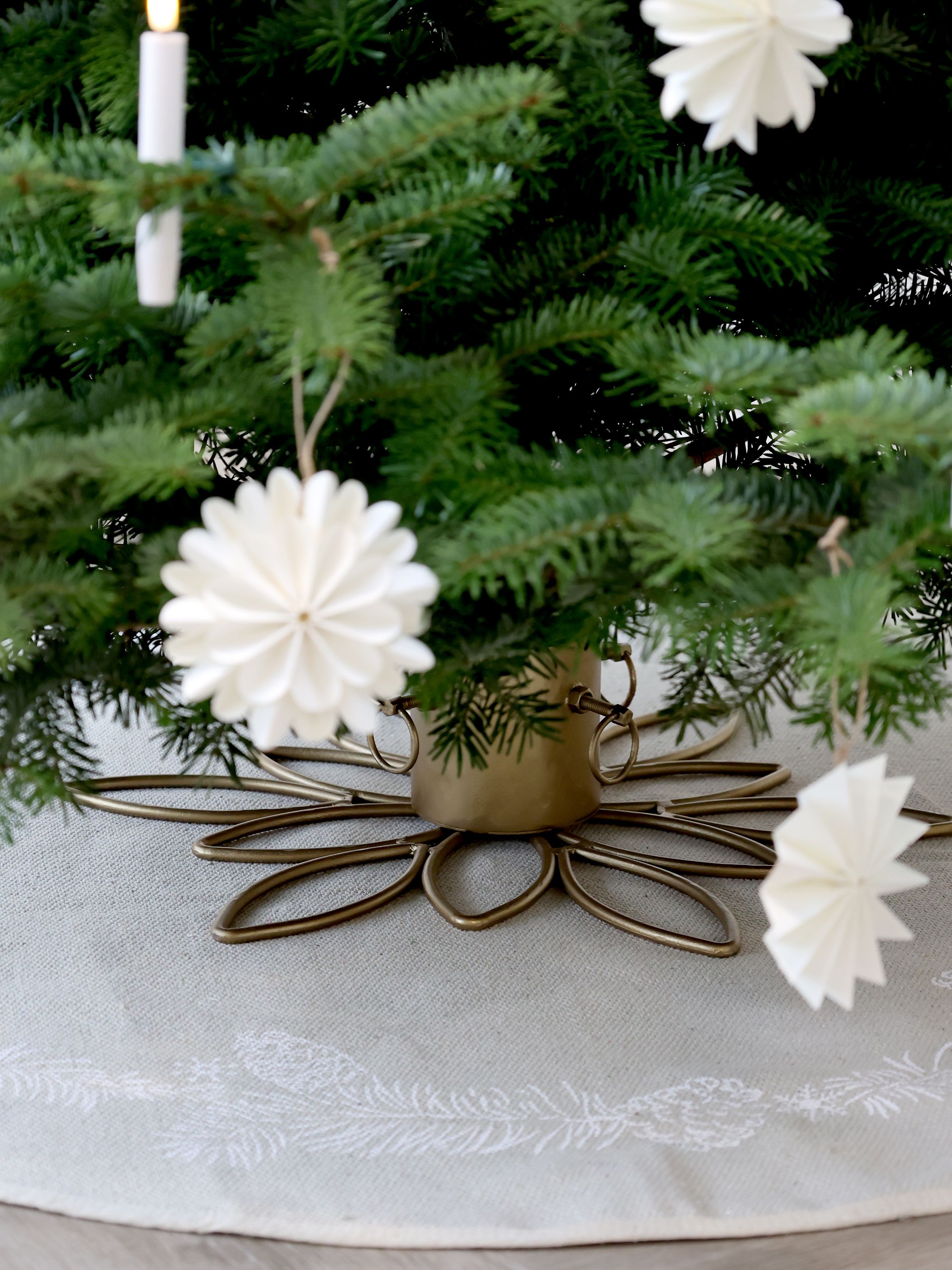 Weihnachtsbaumständer, Eisen, antik messing, 50 cm