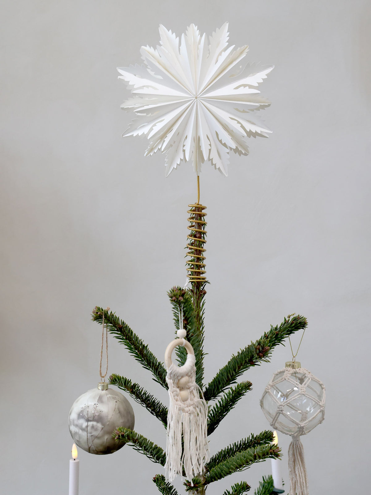 Baumspitze aus Papier, creme, 20 cm Durchmesser