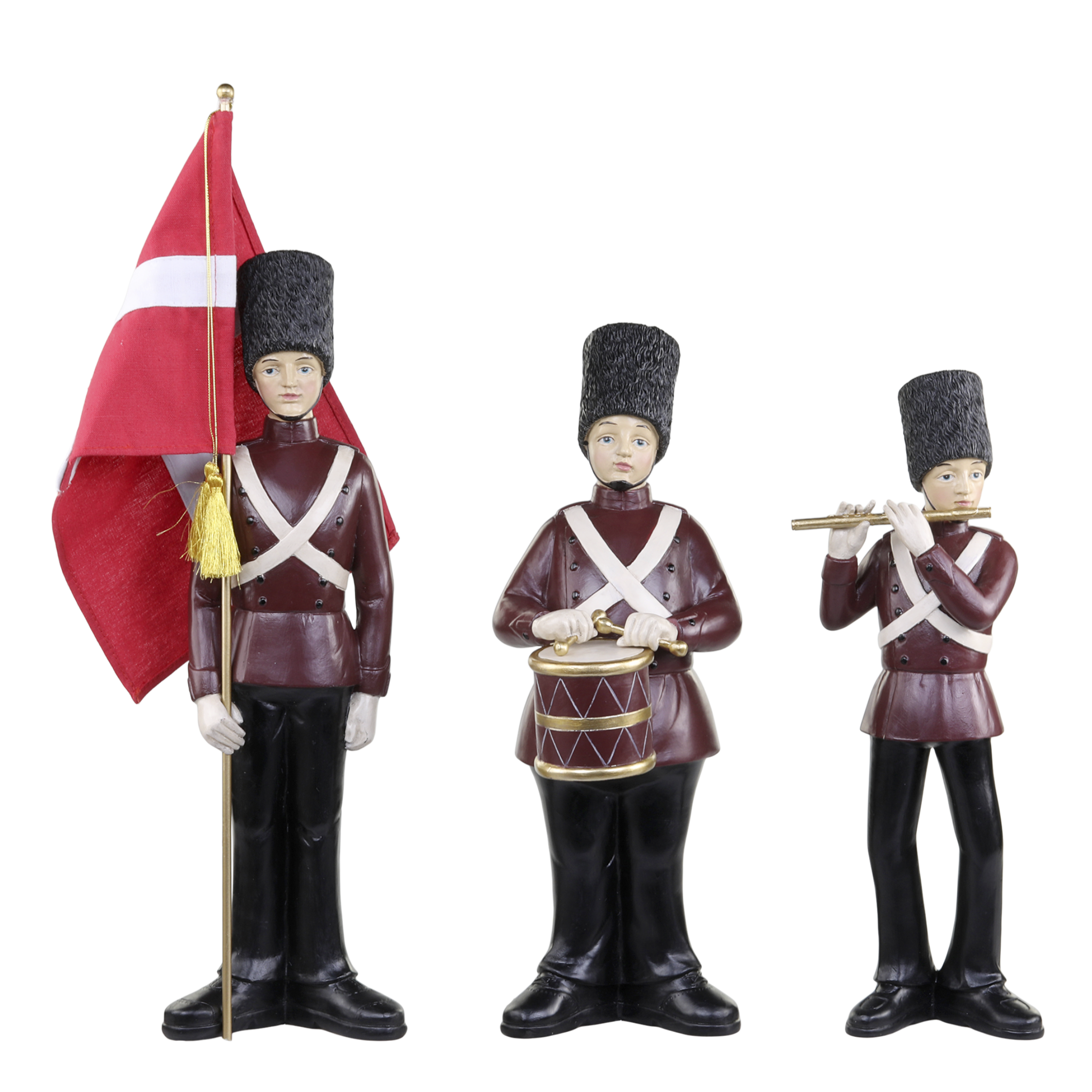 Vintage Orchester Set von 3 Figuren, Polyresin, 37 cm hoch
