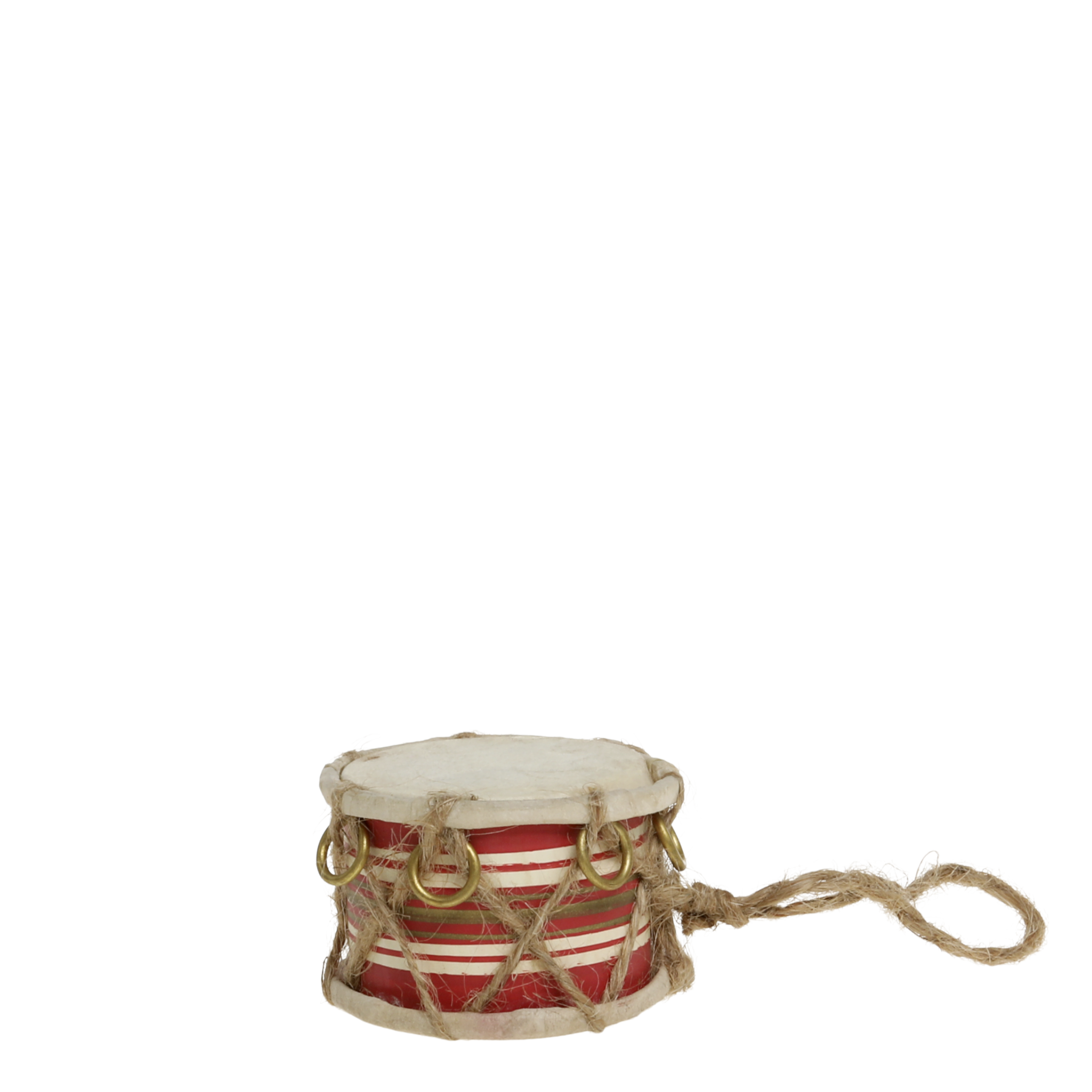 Vintage Trommel mit Leder, handgemacht, 4 cm hoch