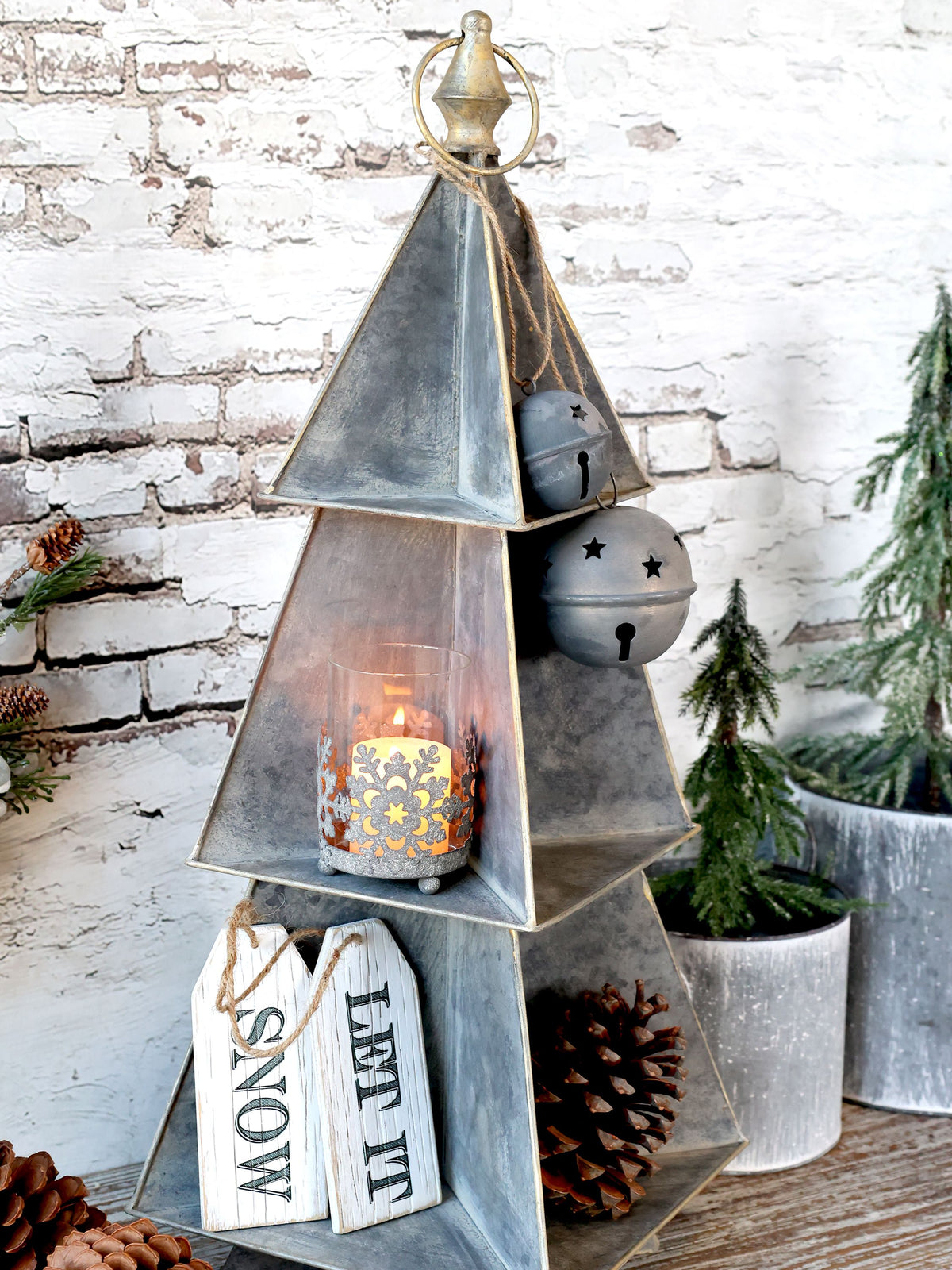 Aufsatz Weihnachtsbaum, Eisen, Zink, 67 cm