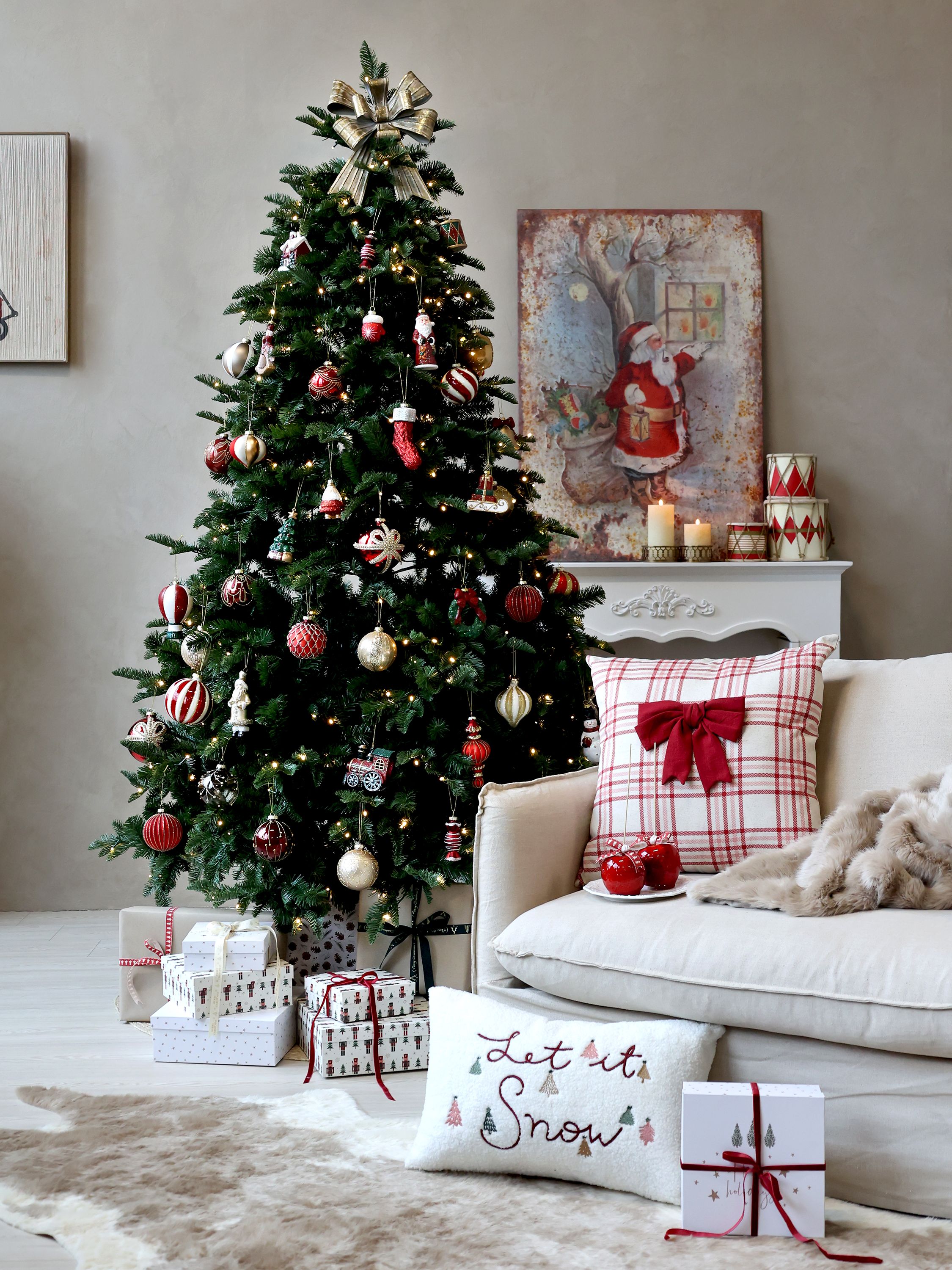 Vintage Schild mit Weihnachtsmann, 66 cm lang