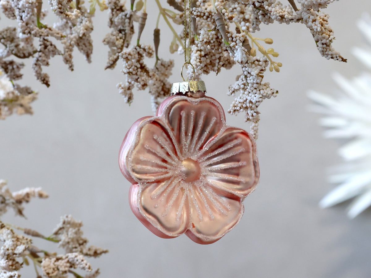 Glasblume zum Aufhängen, rosa, 8,5 cm