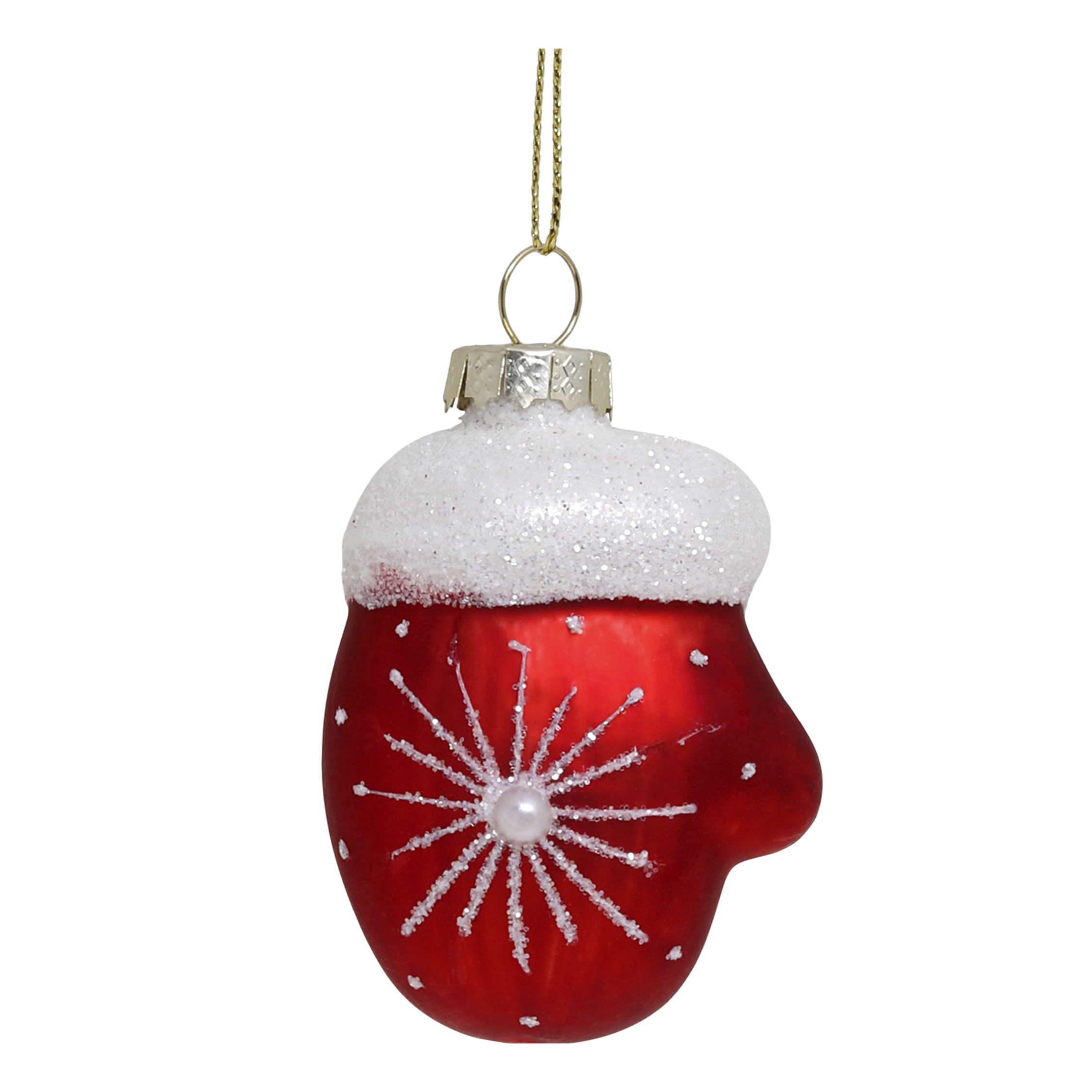 Fäustling zum Aufhängen aus Glas, antique cherry