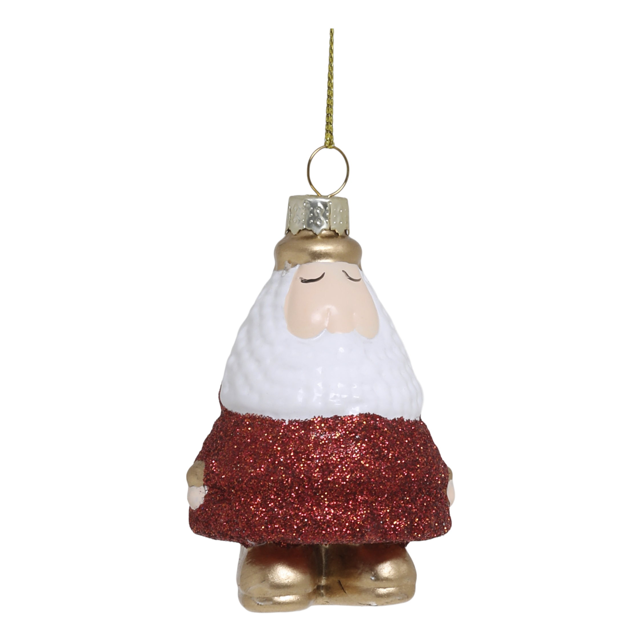 Weihnachtsmann aus Glas zum Aufhängen, 8 cm hoch