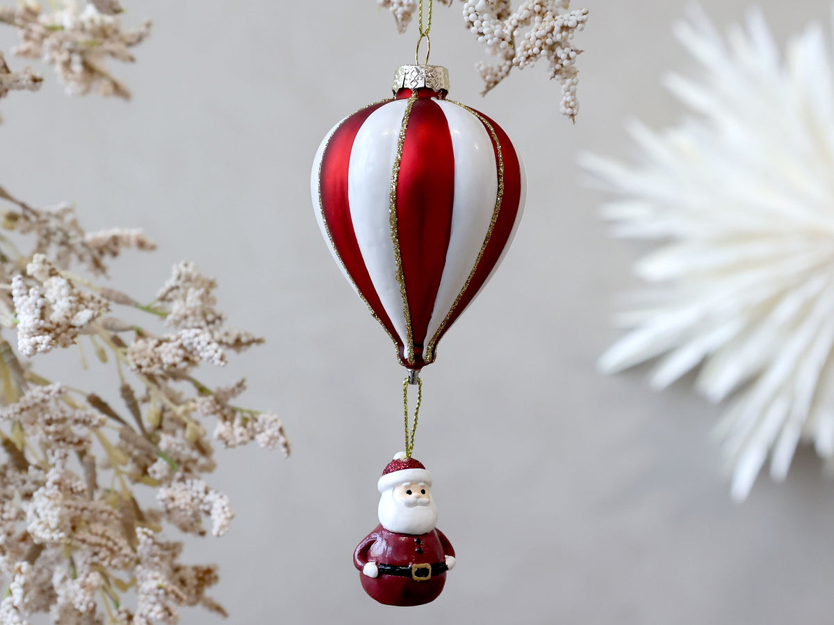 Weihnachtsmann-Luftballon aus Glas zum Aufhängen
