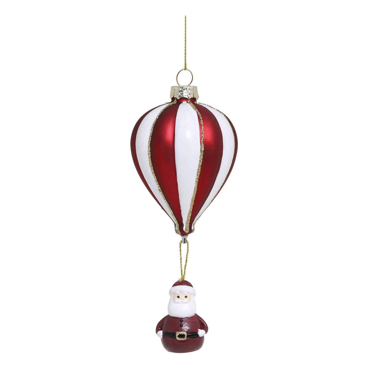 Weihnachtsmann-Luftballon aus Glas zum Aufhängen