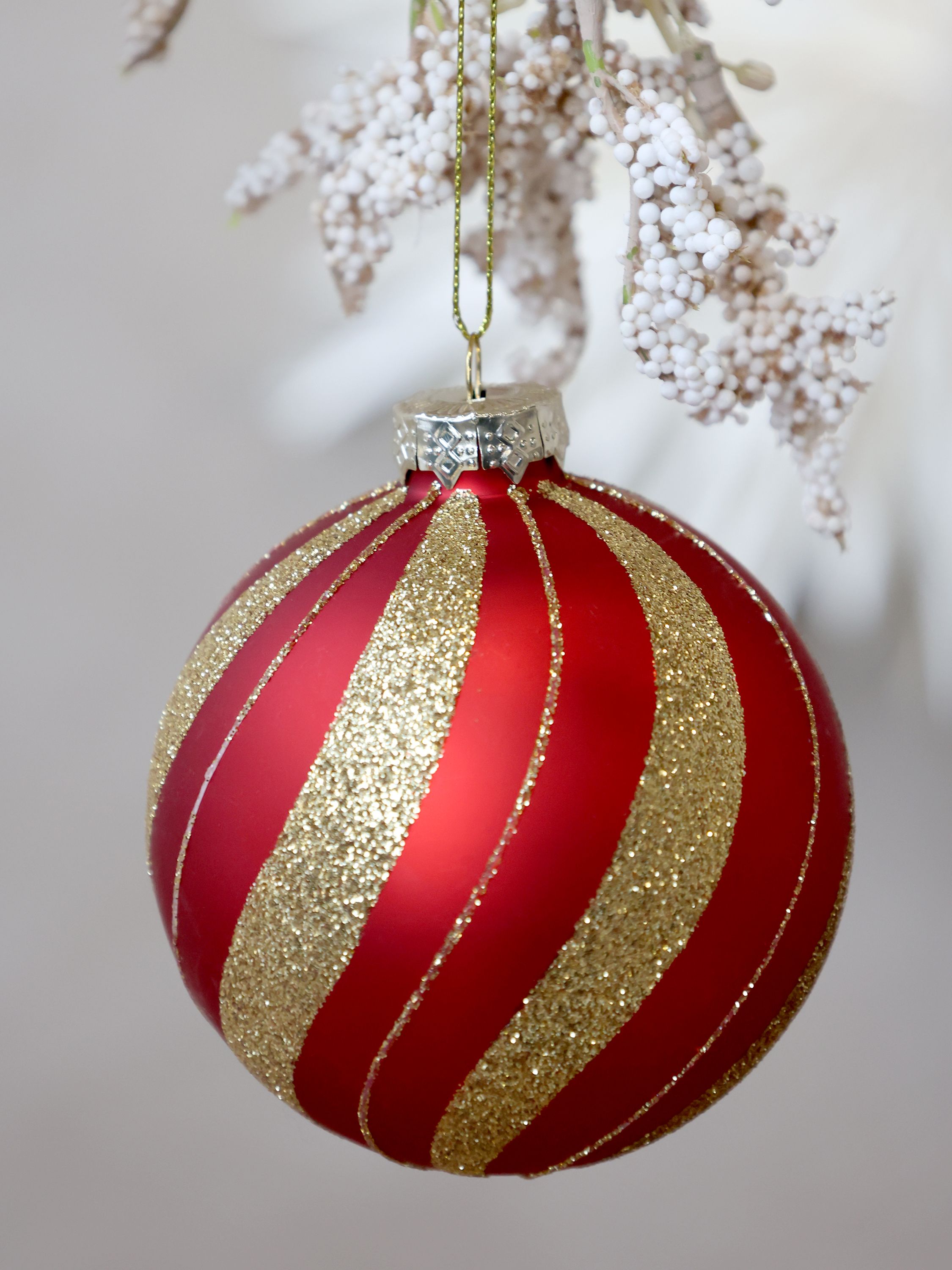 Weihnachtskugel aus Glas, 8 cm, antique cherry