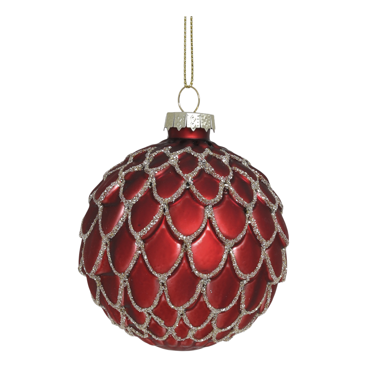 Weihnachtskugel aus Glas, 8 cm, antique cherry