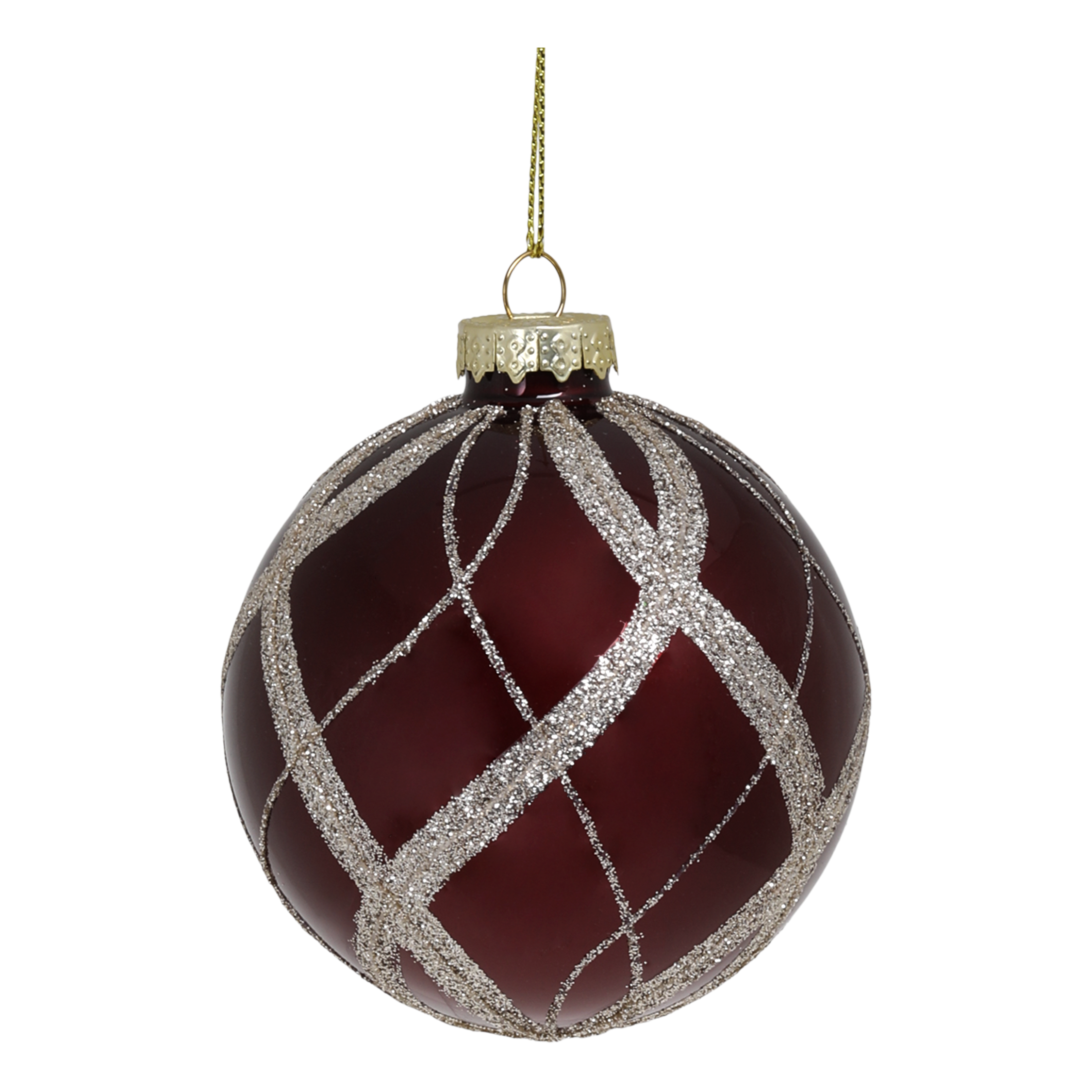 Weihnachtskugel aus Glas, 8 cm, antique cherry