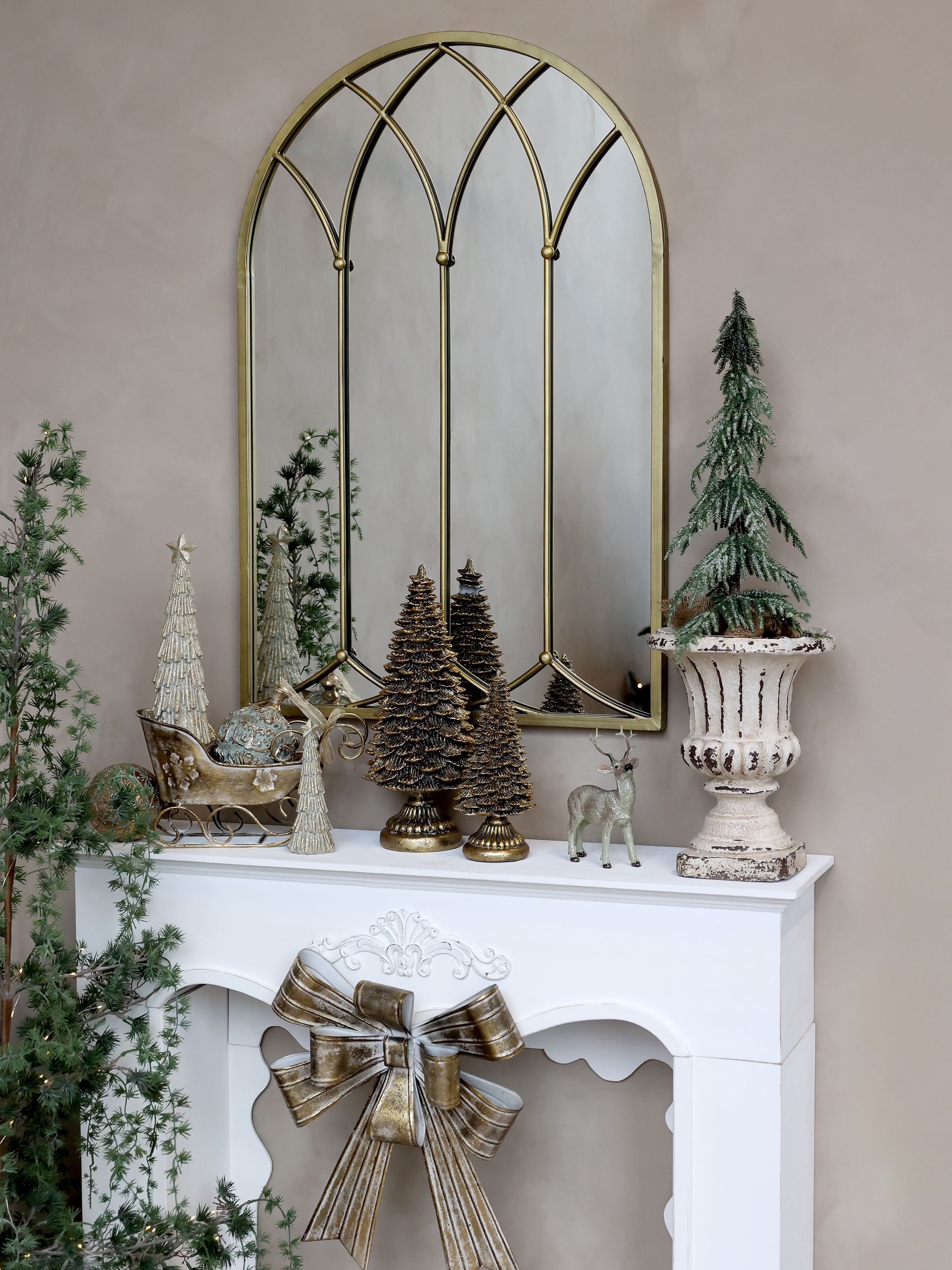 Weihnachtsbaum mit Glitzer aus Polyresin, 17,5 cm hoch