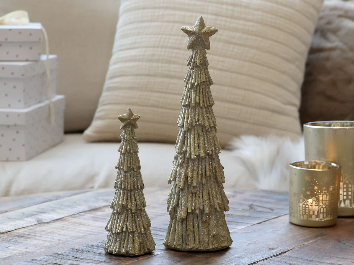 Weihnachtsbaum mit Glitzer aus Polyresin, 28,5 cm hoch