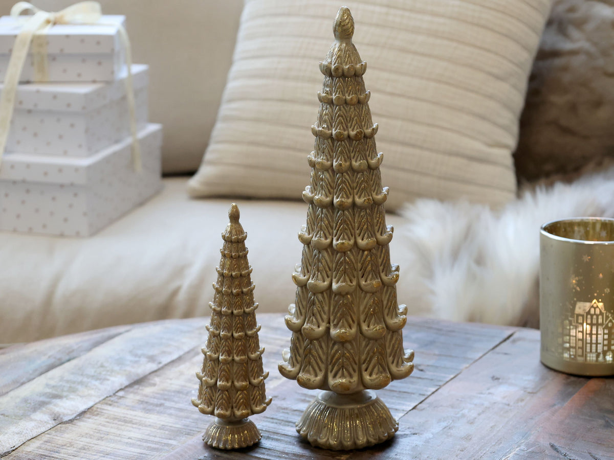 Weihnachtsbaum aus Polyresin, 35 cm hoch, latte